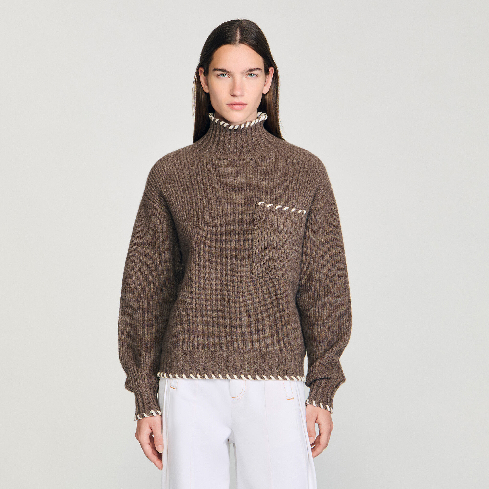 Weiter Rollkragenpullover