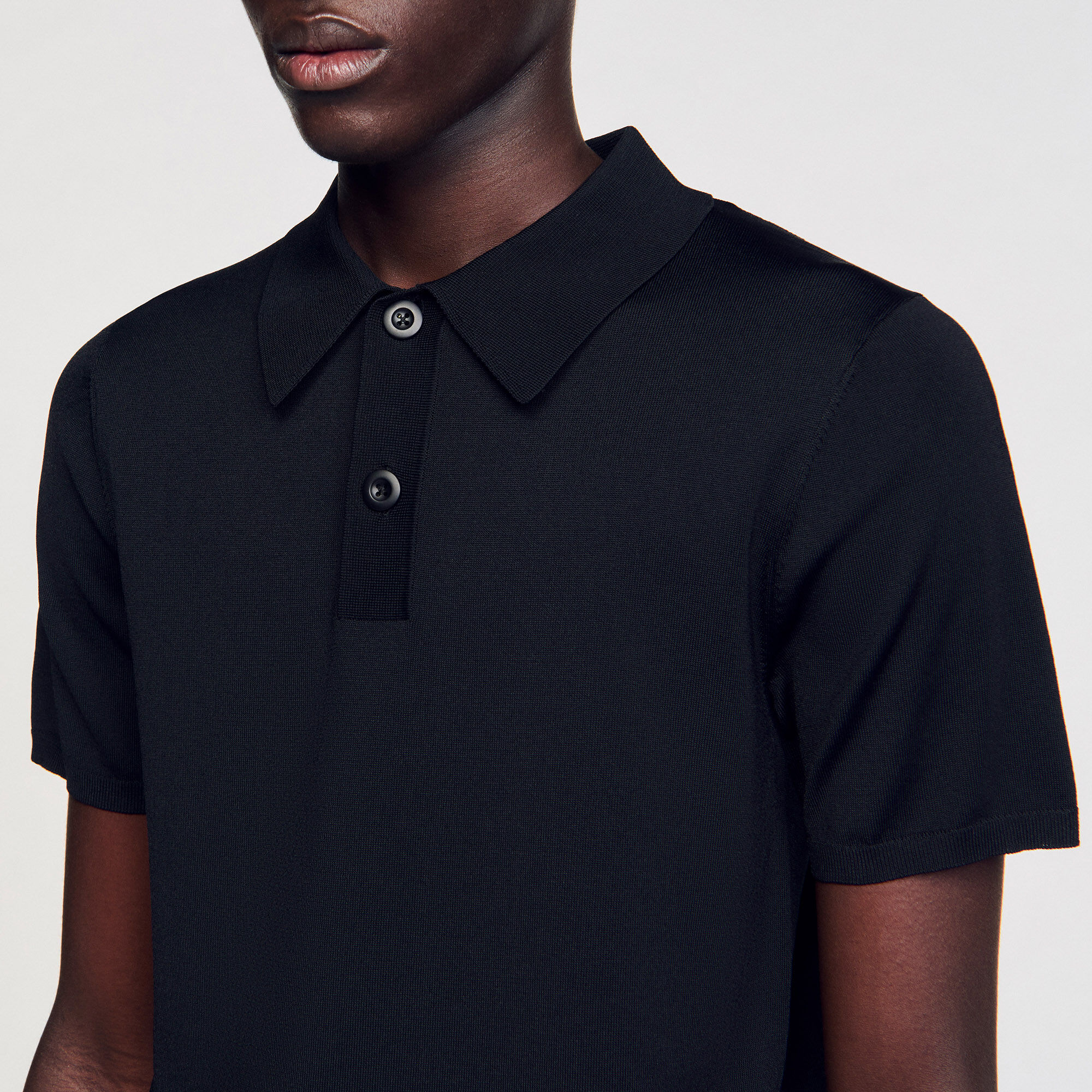 Strick-Poloshirt mit kurzen Ärmeln