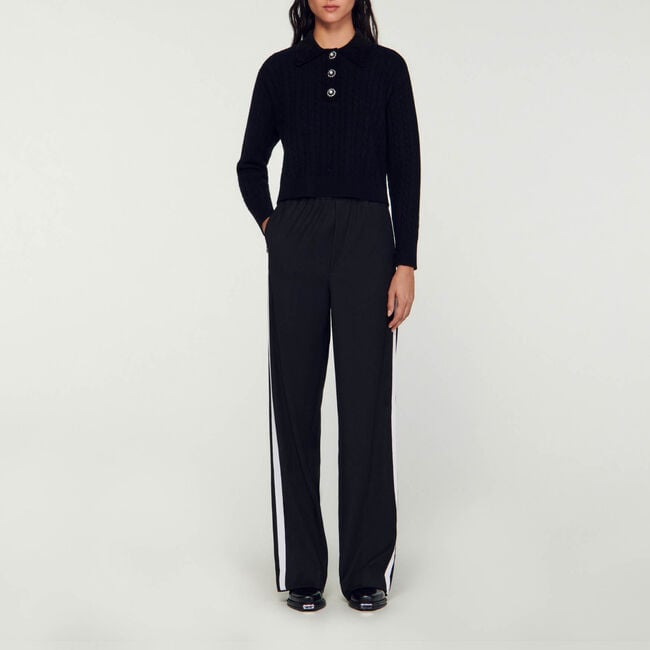 Strickpullover mit Polokragen