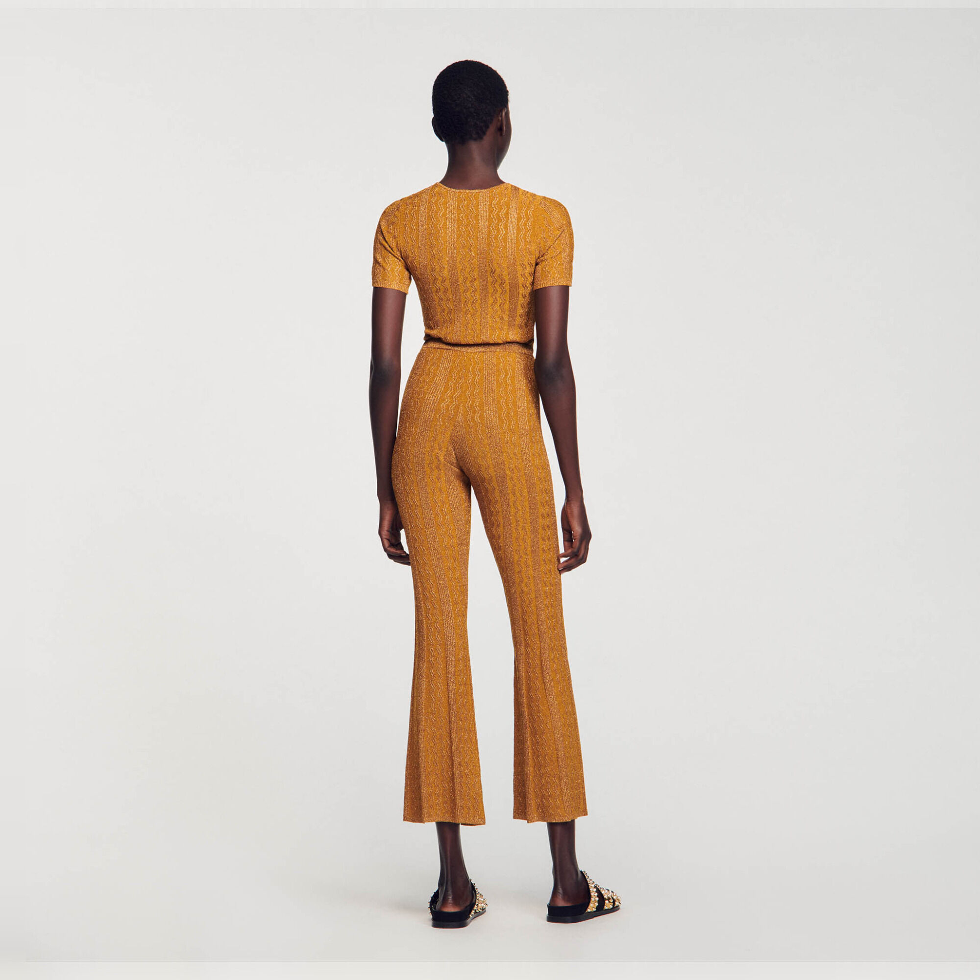 Hose aus Metallic-Strick