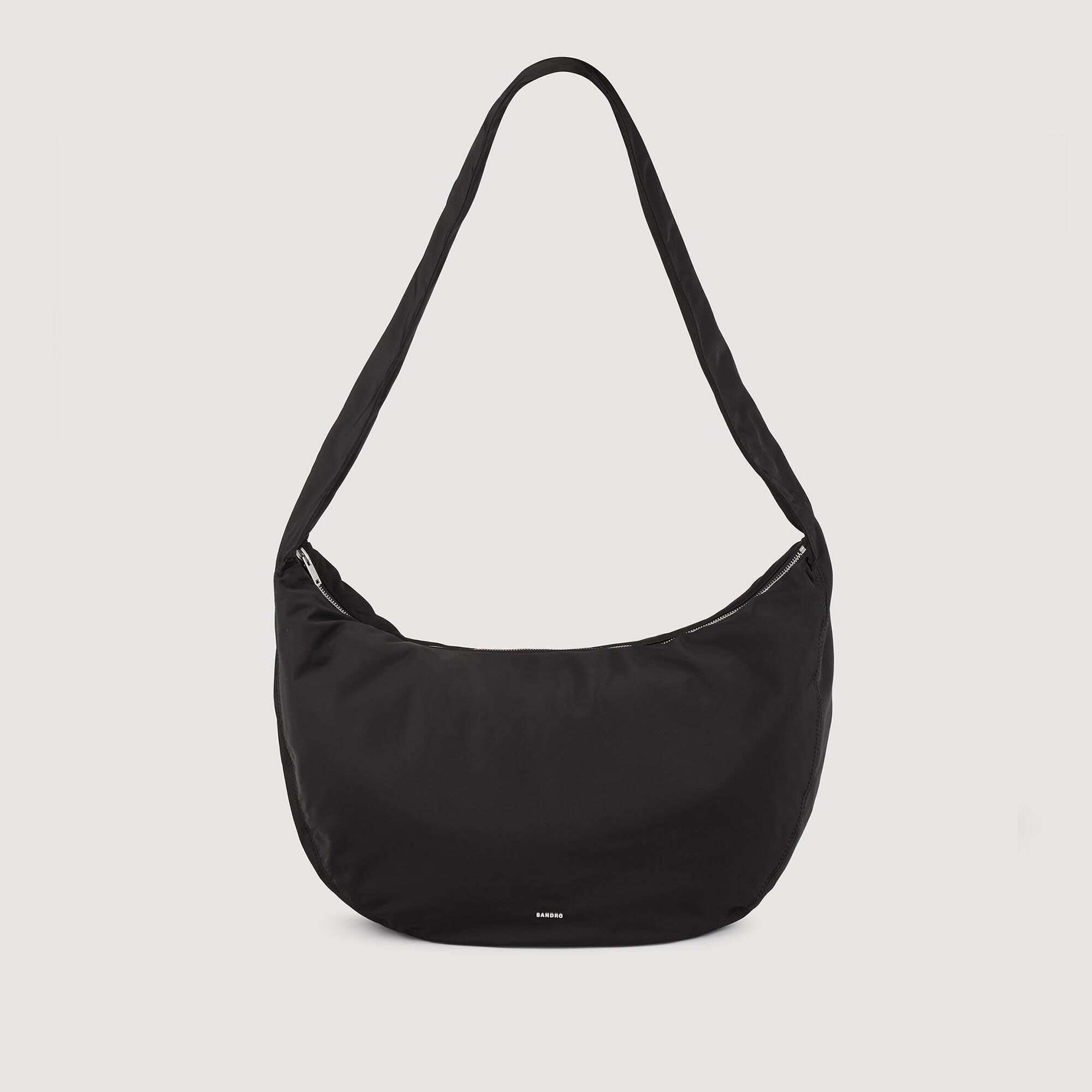 GroBe Hobo Tasche aus Nylon schwarz grau fur Herren Sandro Paris