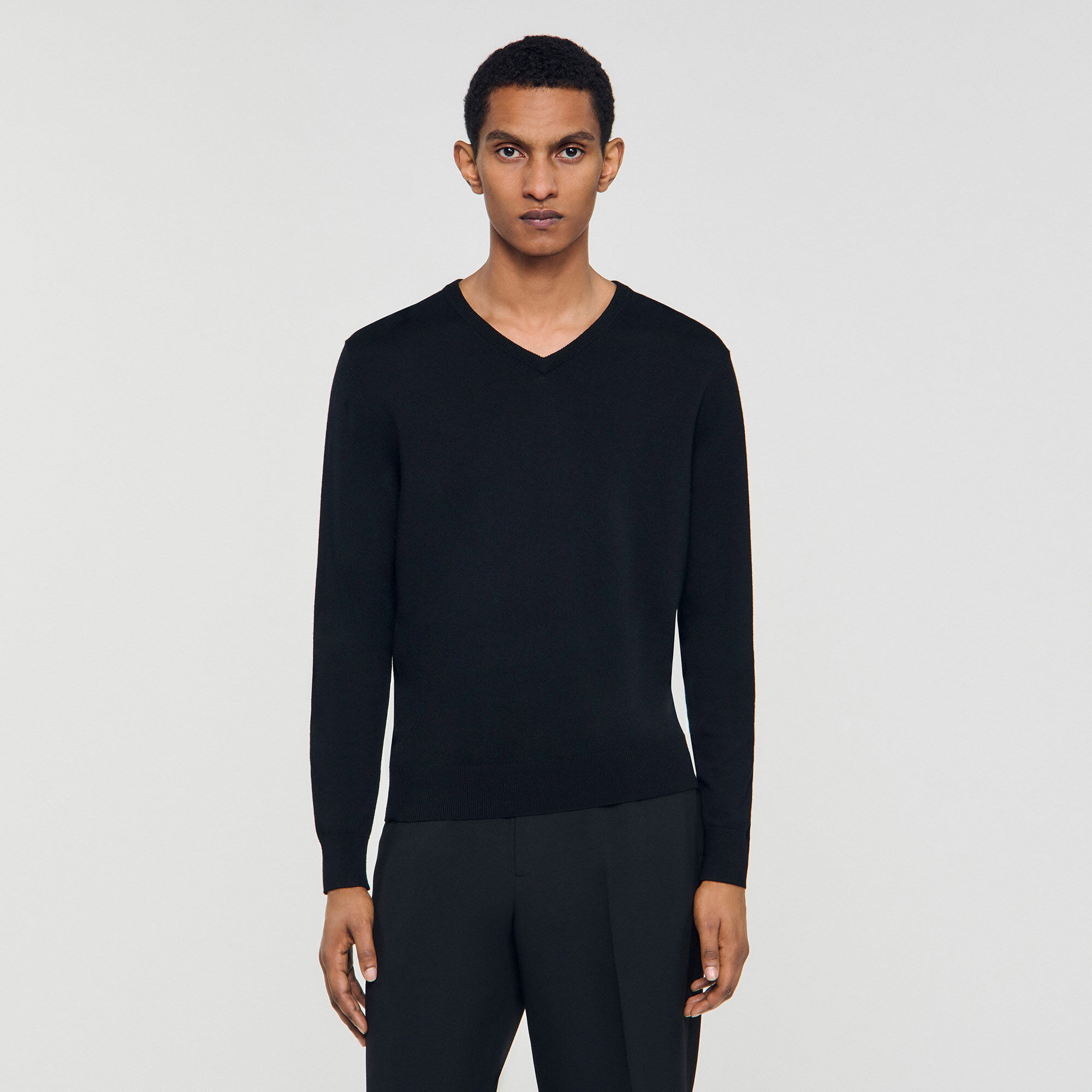 V-Ausschnittpullover aus Wolle