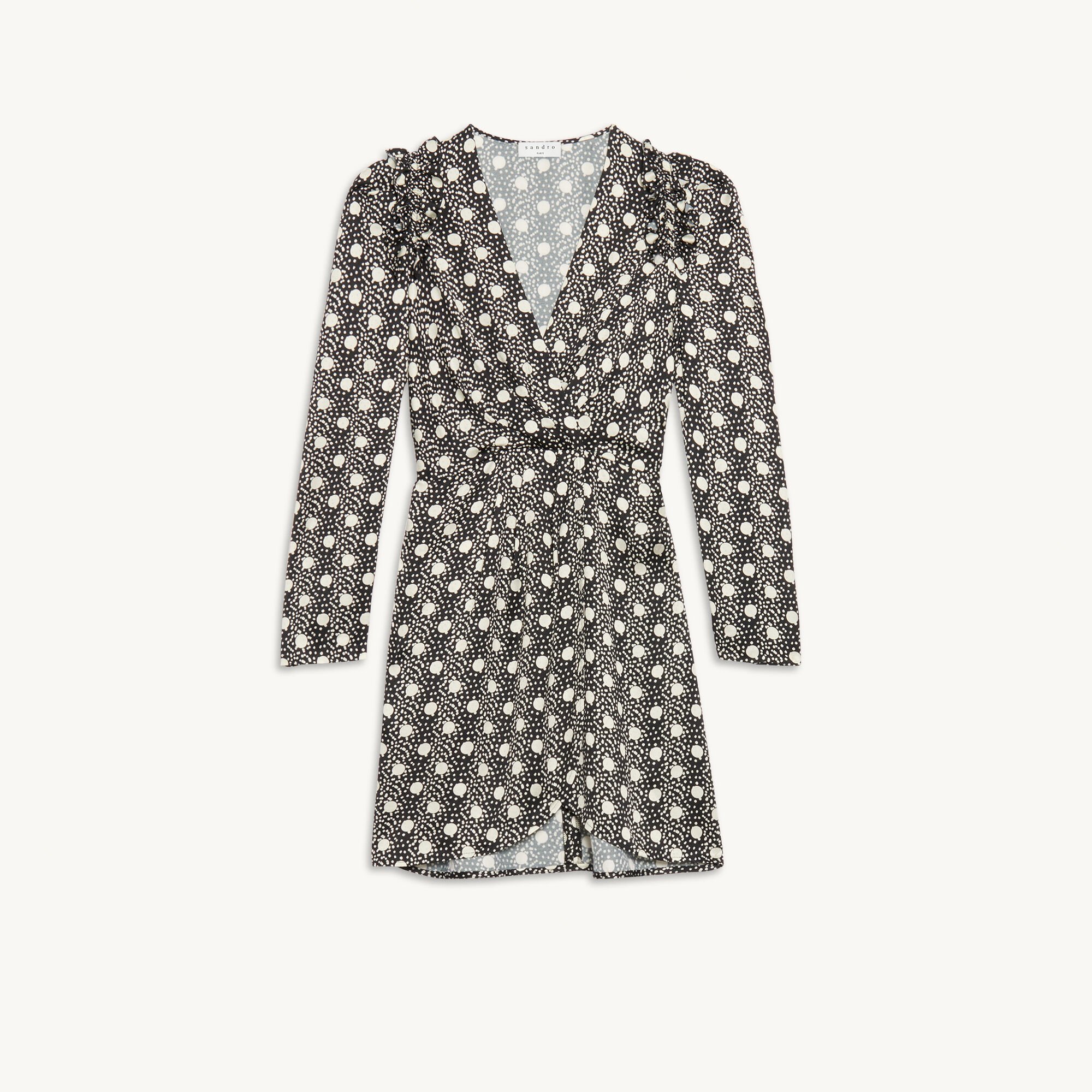 Kurzes fließendes Kleid mit Print