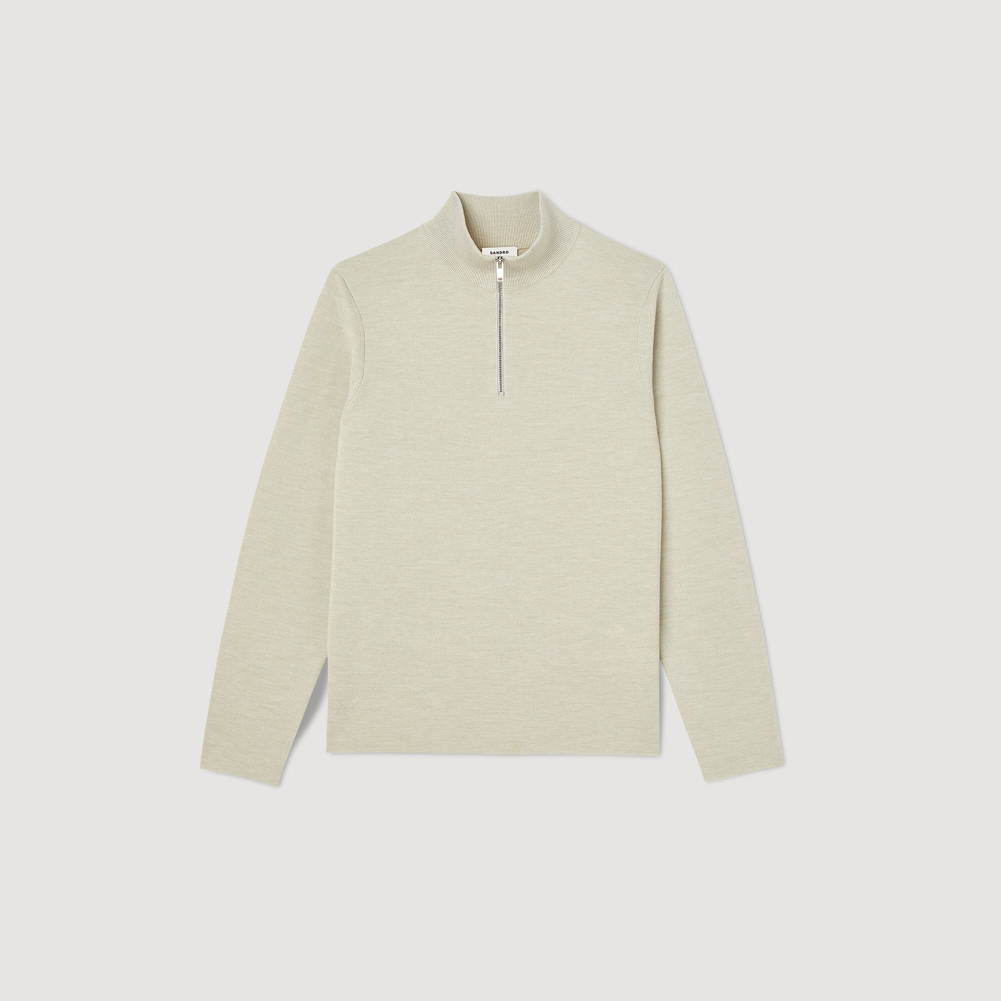 Wollpullover mit Reißverschlusskragen