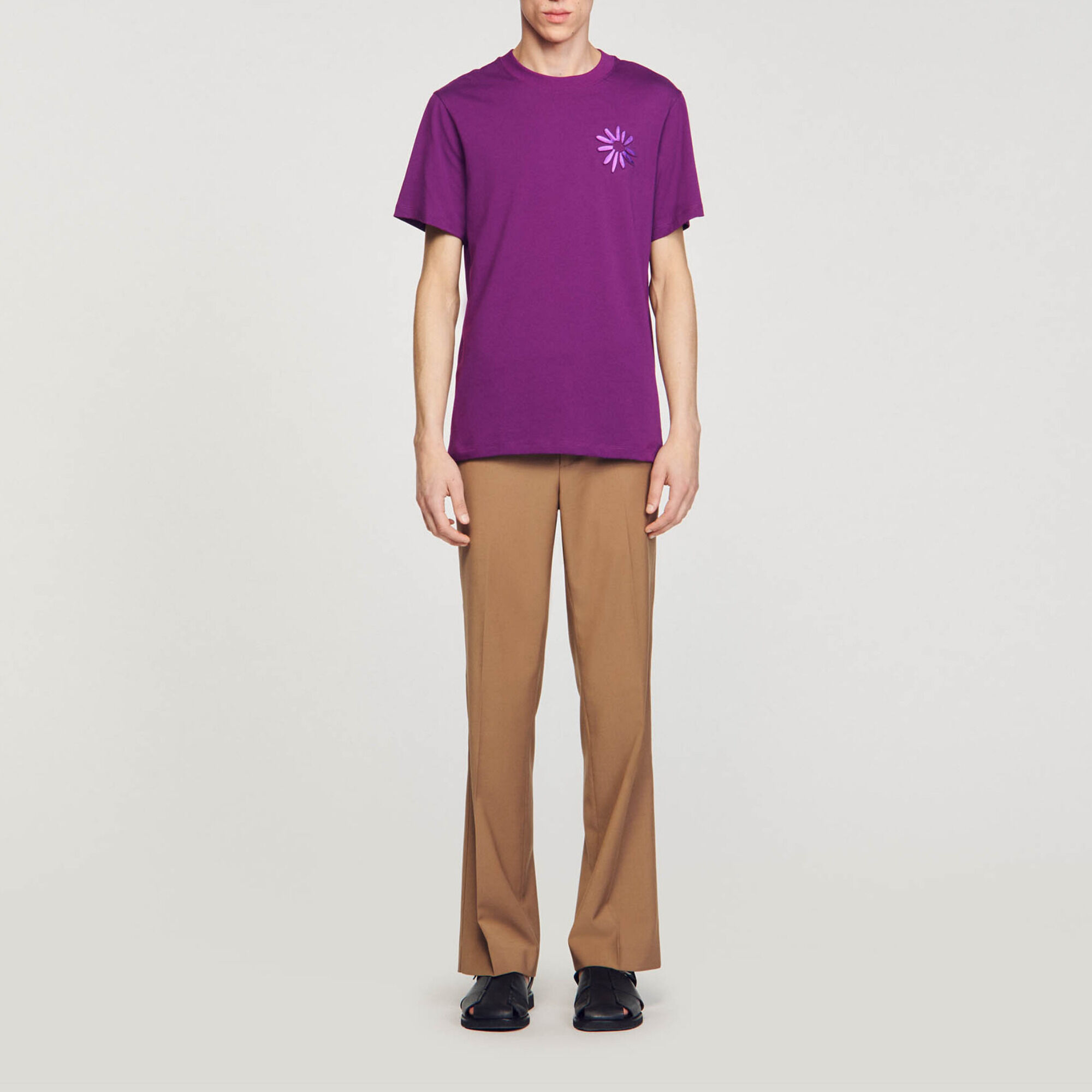 T-Shirt mit Blume aus Baumwolle