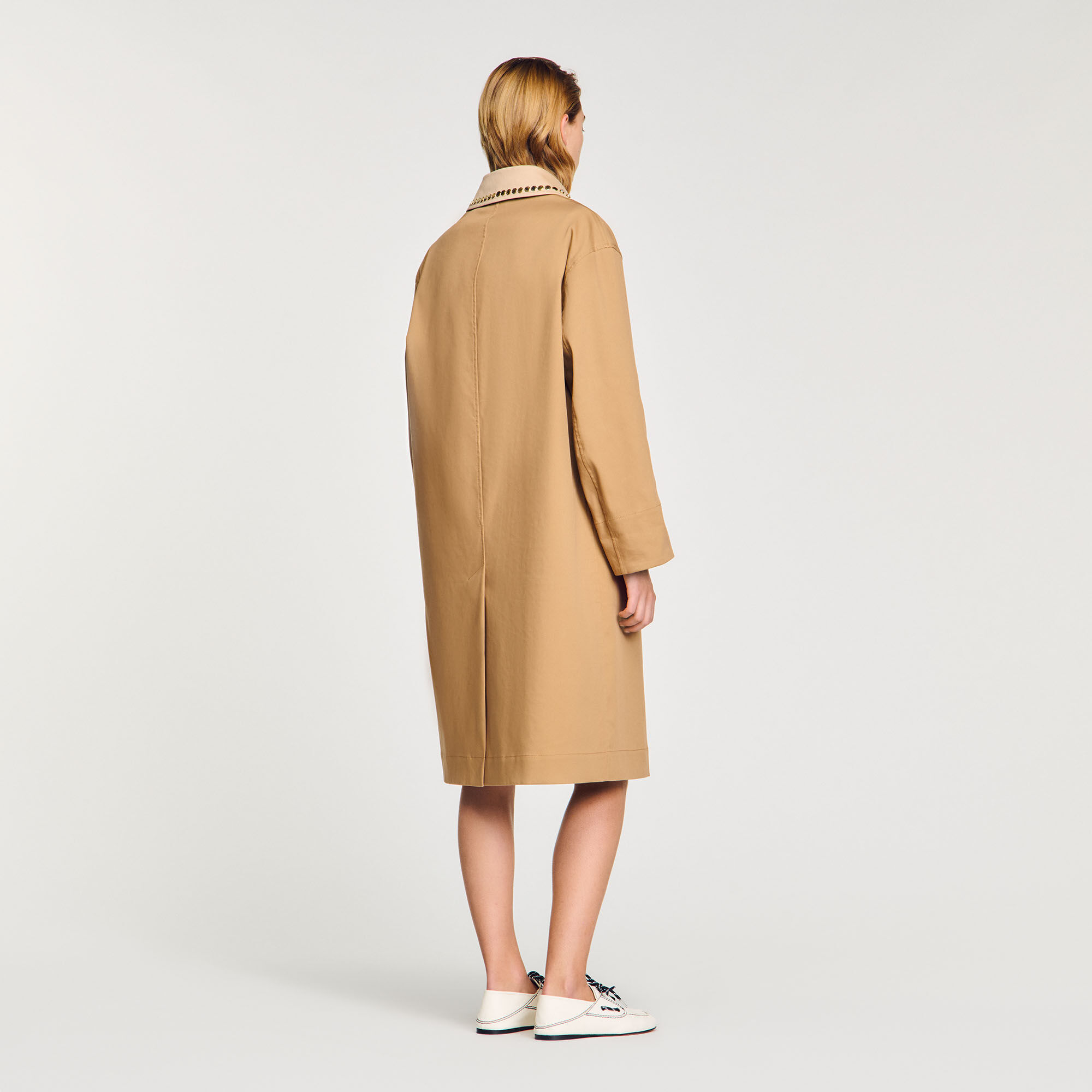 Trenchcoat mit Strasskragen