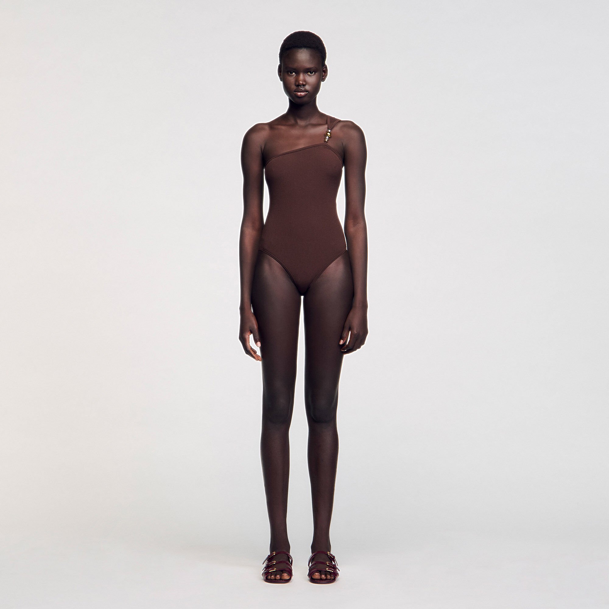 Asymmetrischer Body mit Zierperlen