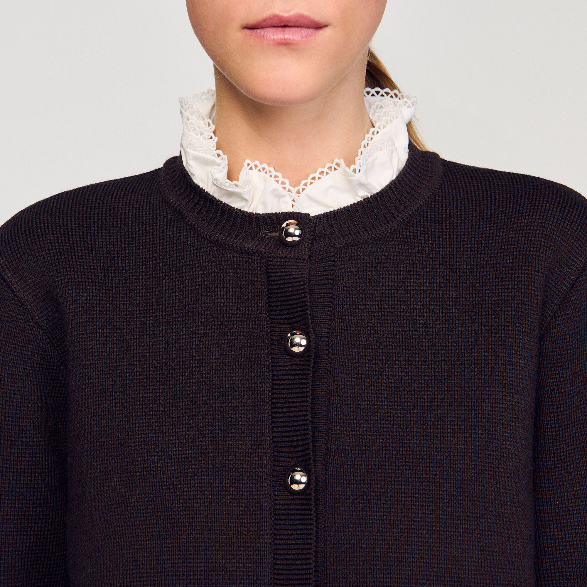 Cardigan mit abnehmbarem Kragen