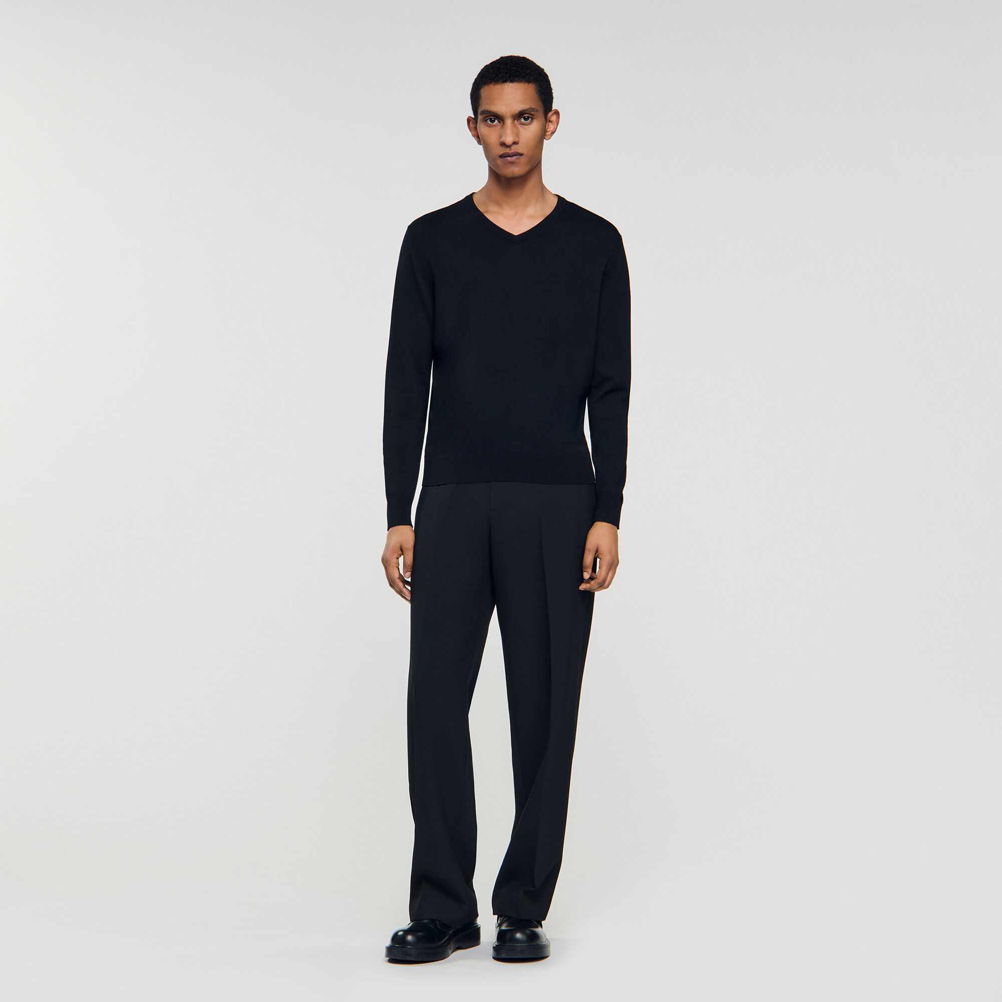 V-Ausschnittpullover aus Wolle