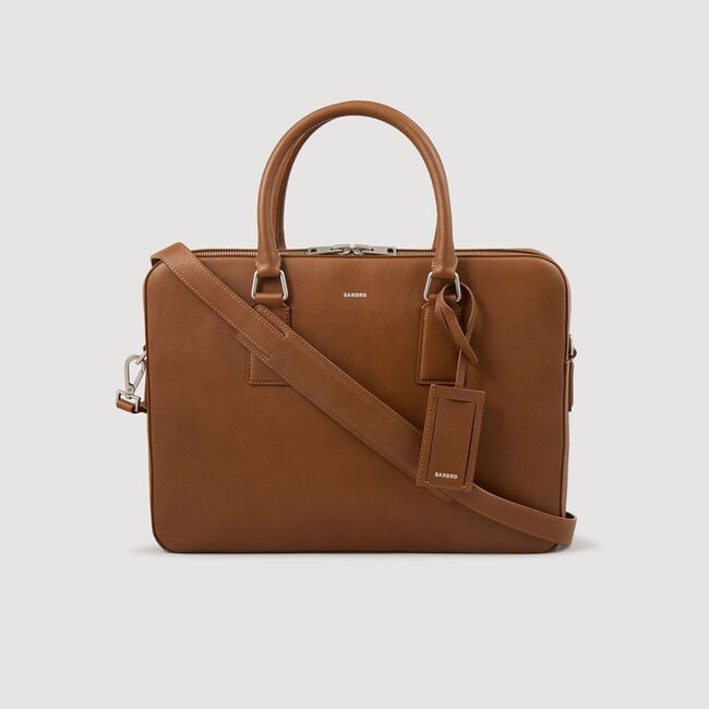 Große Tasche aus genarbtem Leder