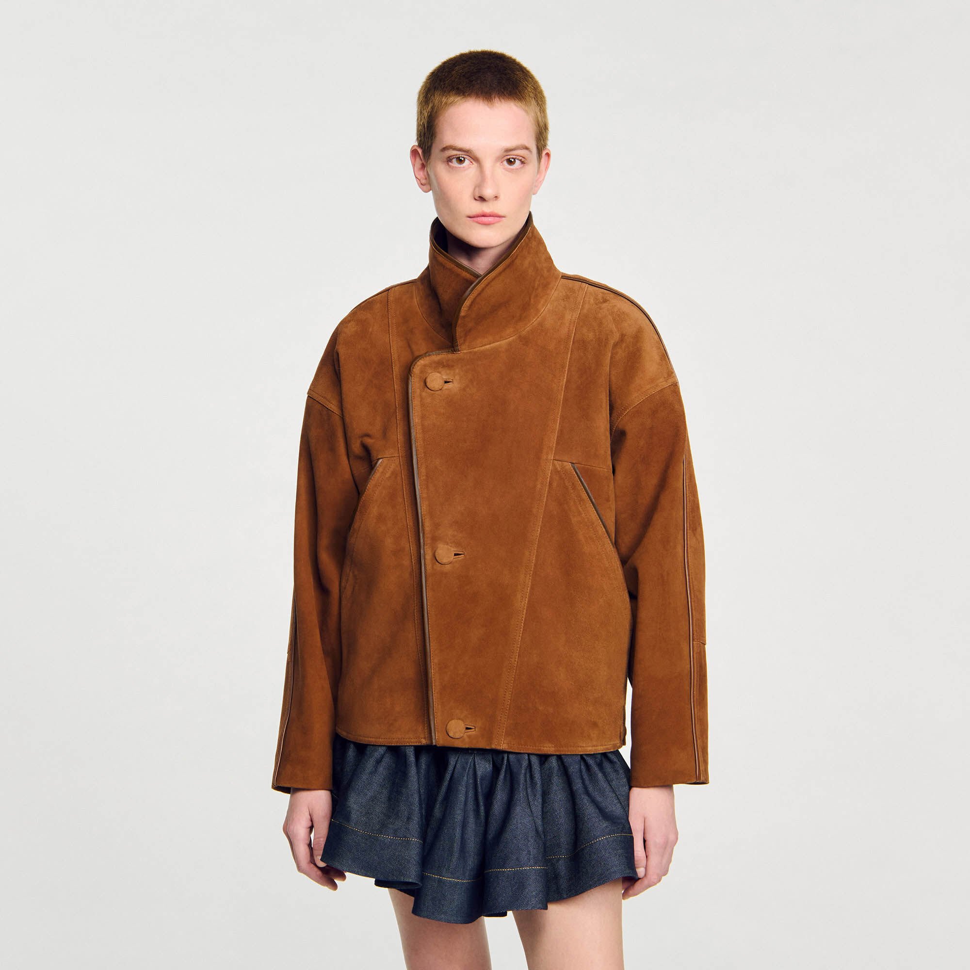 Oversize-Wildlederjacke