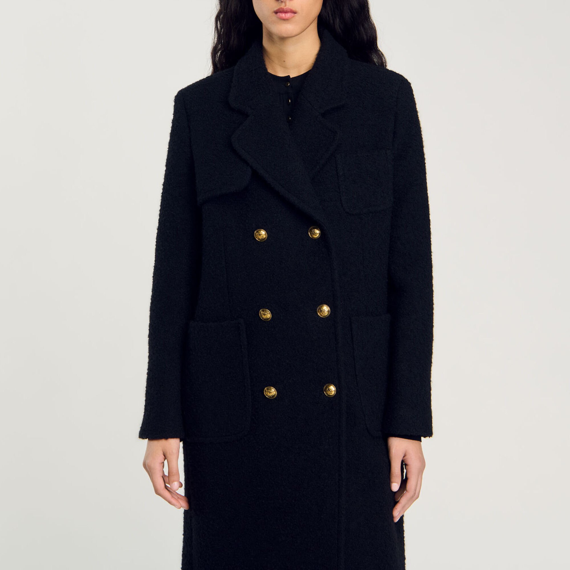 Langer Mantel mit doppelter Knopfleiste