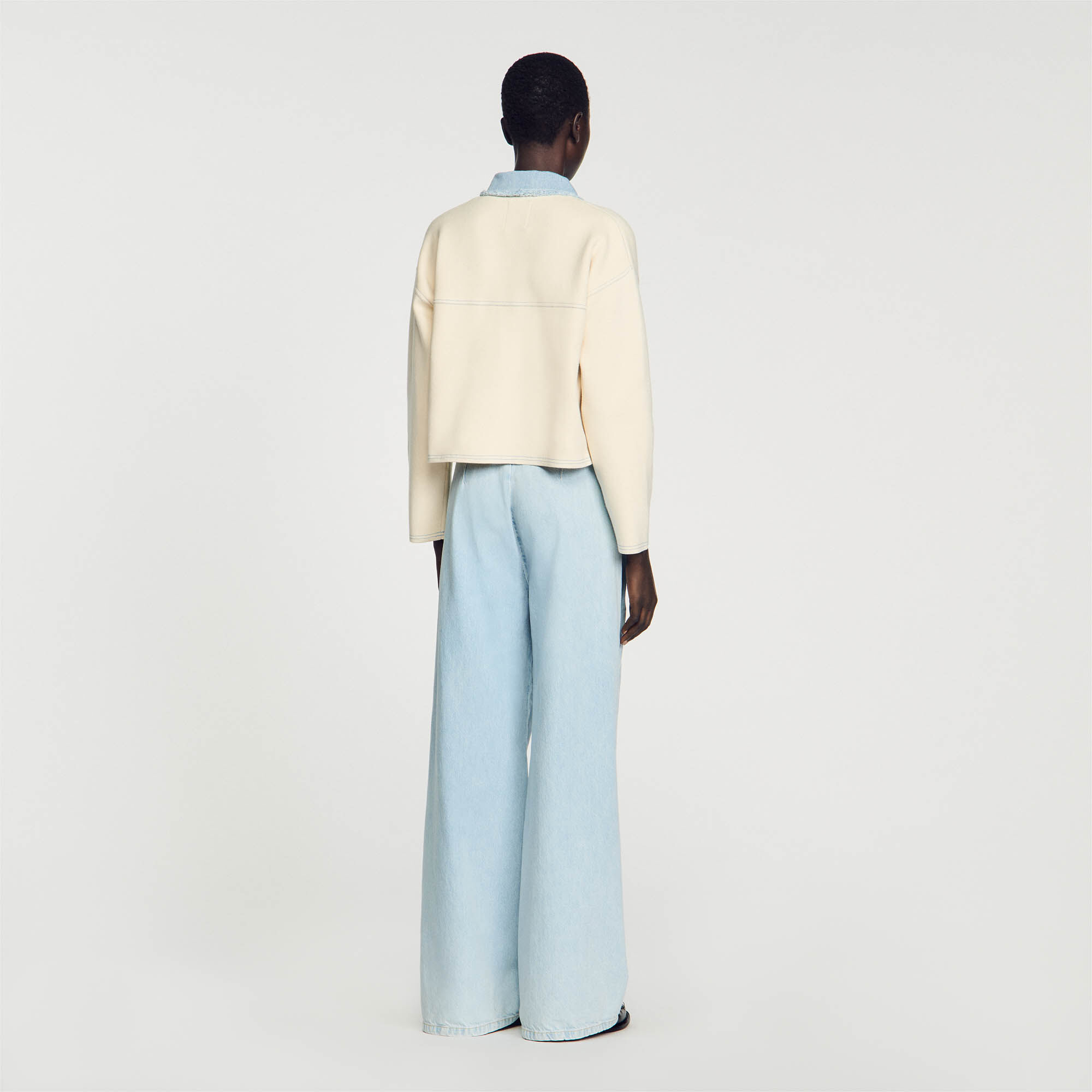 Oversize Cardicoat aus zwei Materialien