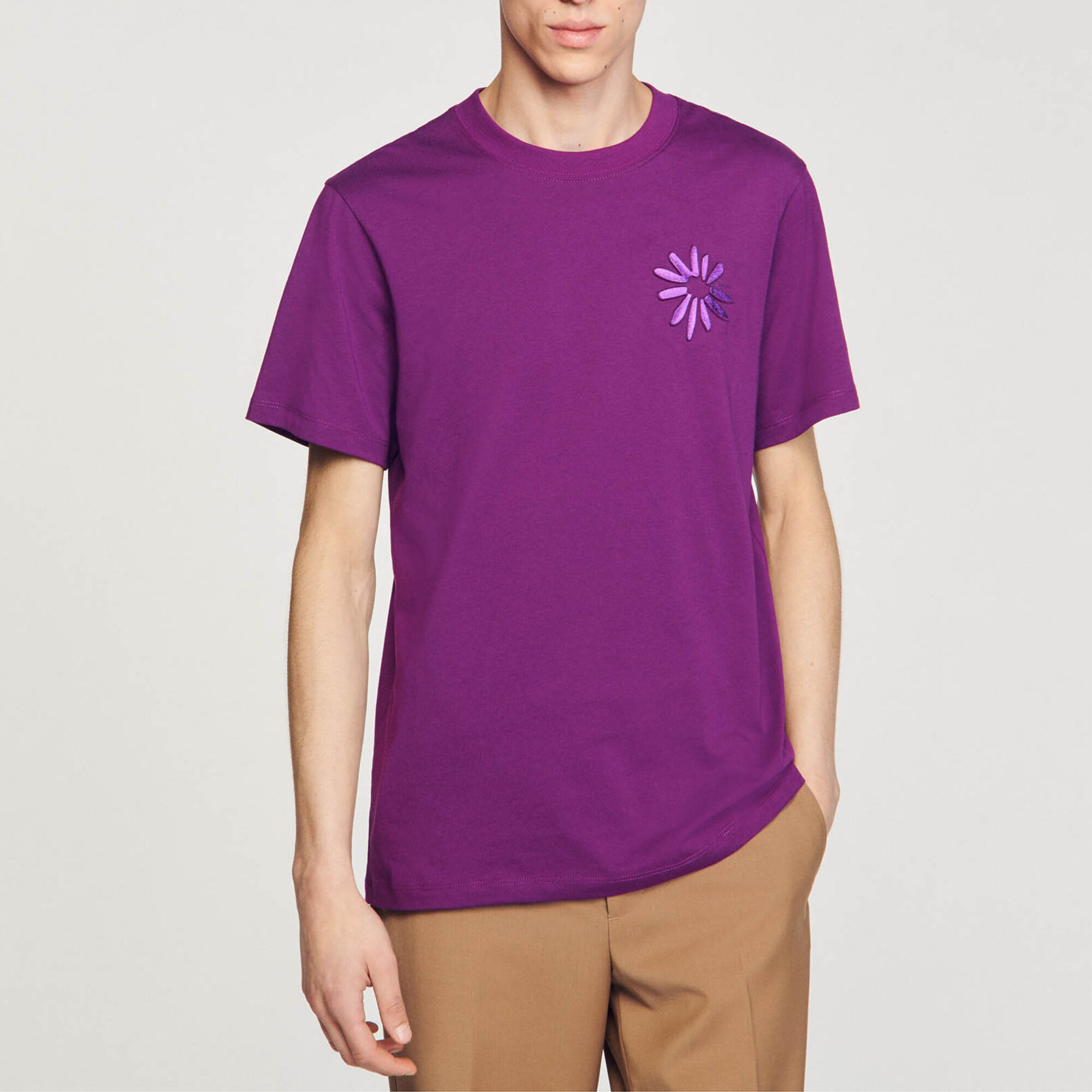 T-Shirt mit Blume aus Baumwolle