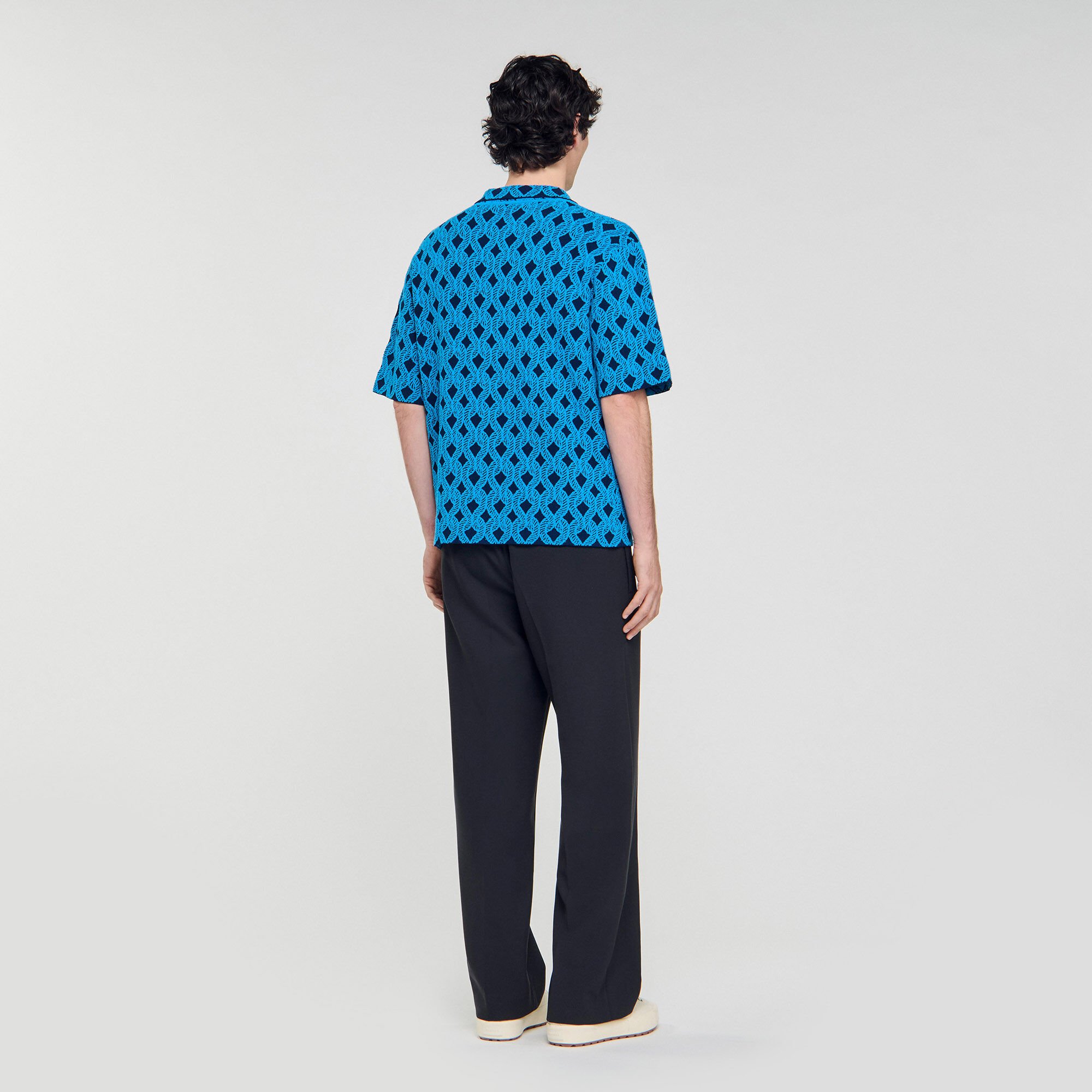 Cardiganhemd mit Seil-Jacquard