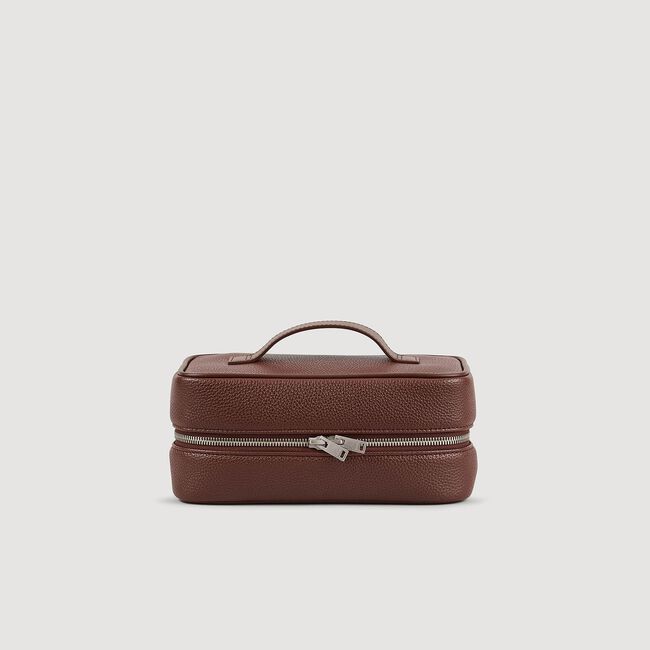 Kosmetiktasche aus grobem Canvas-Stoff