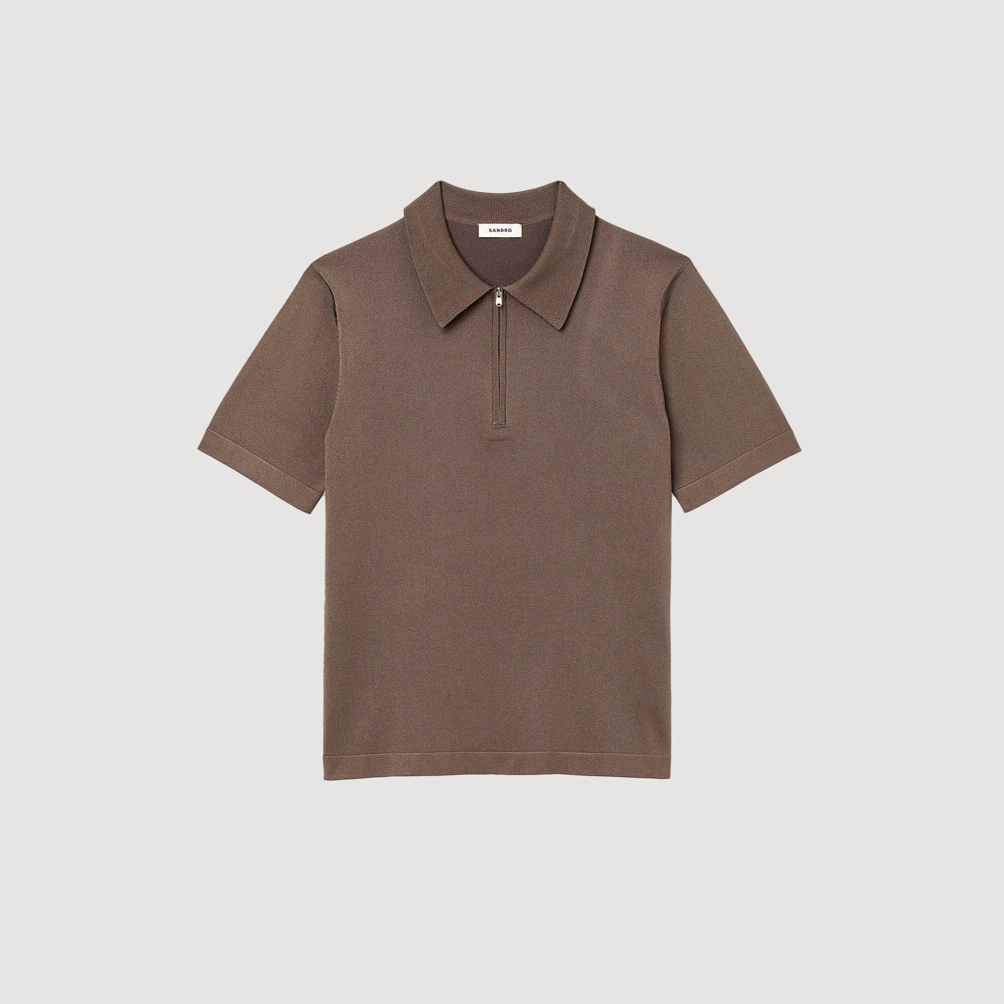 Poloshirt aus Strick mit Reißverschluss