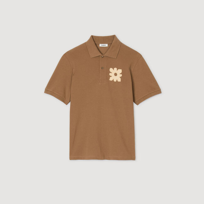 Polohemd mit Blumen-Patch