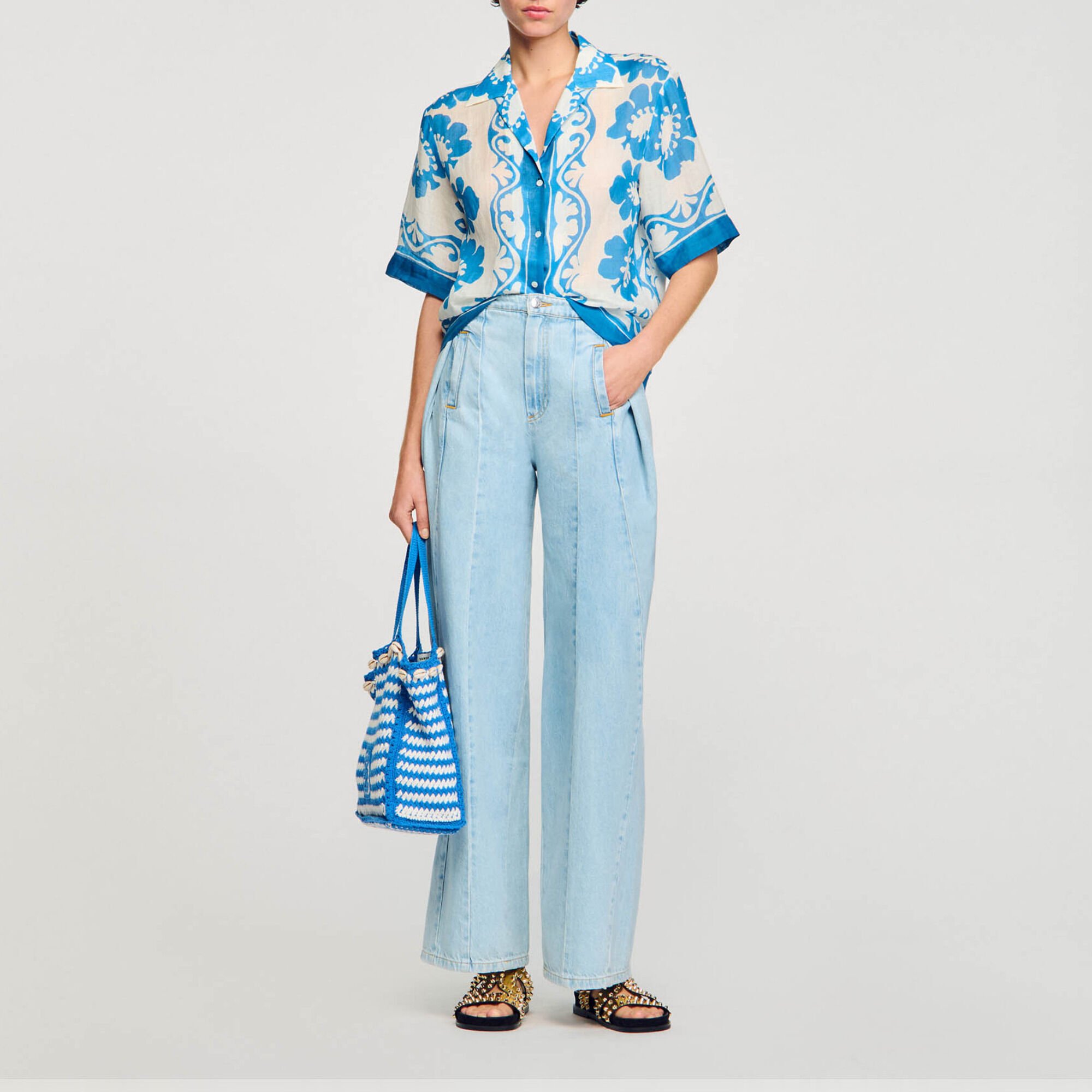 Hemdbluse mit Druckmotiv