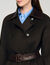 Langer Mantel aus Wolle und Leder