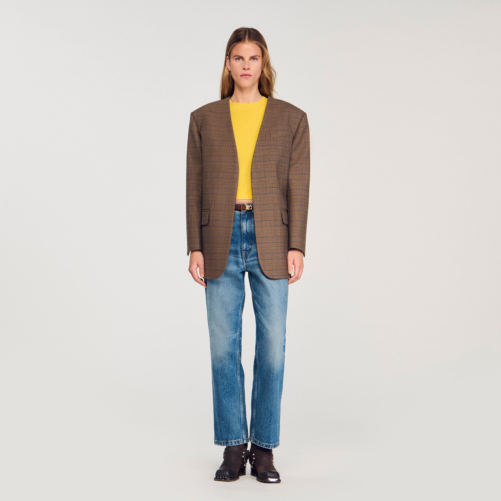 Oversize-Jacke mit Karomuster