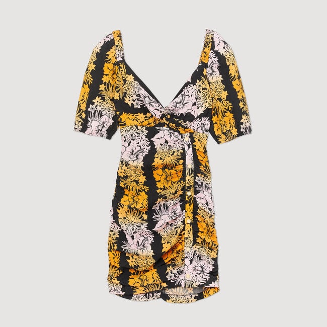 Kurzes Kleid mit Hawaii-Print