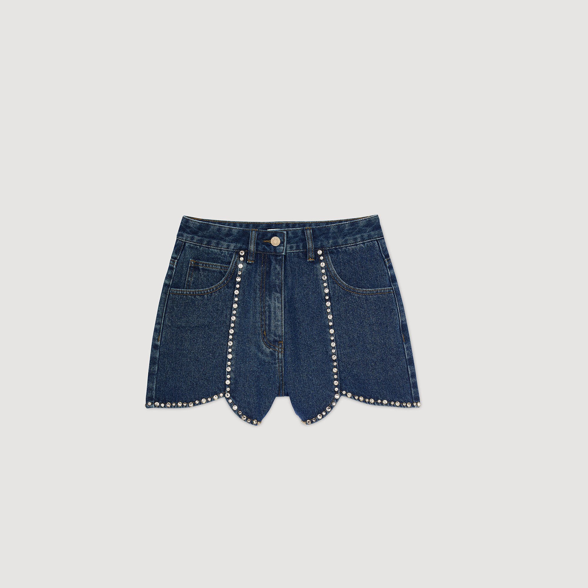 Jeansshorts mit Strass