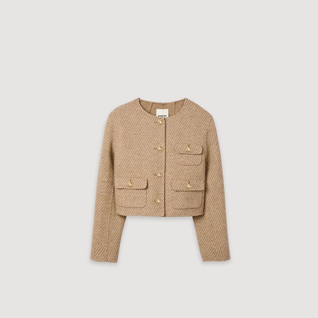 Kurze Jacke mit Knopfverschluss