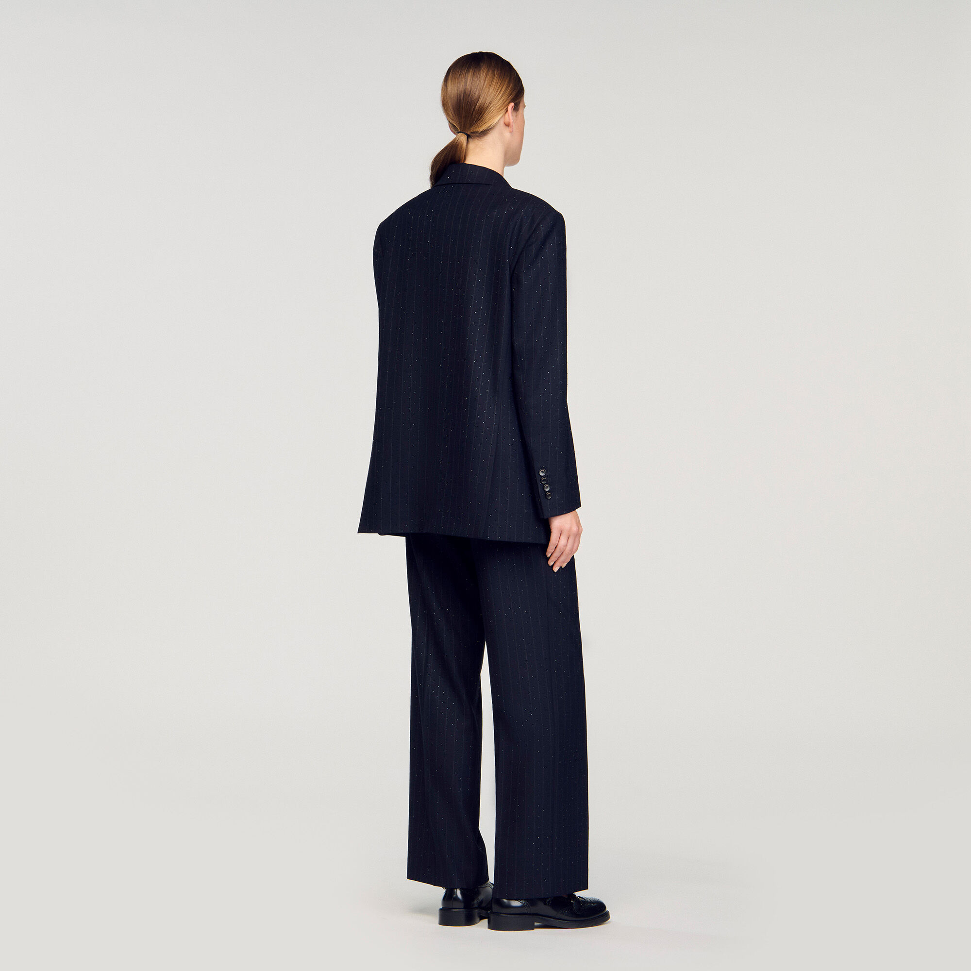 Gestreifter Blazer mit Strass