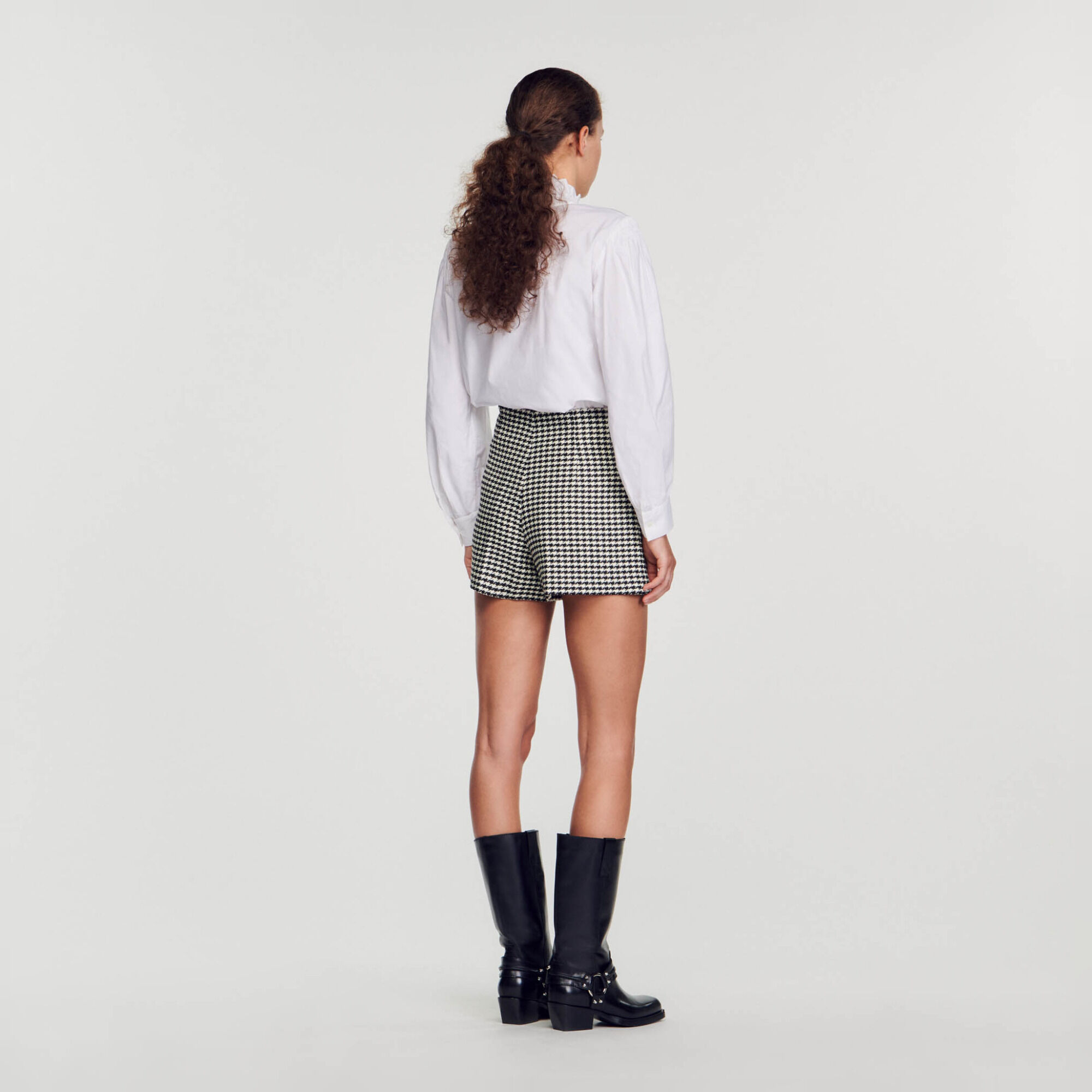 Shorts mit Hahnentrittmuster