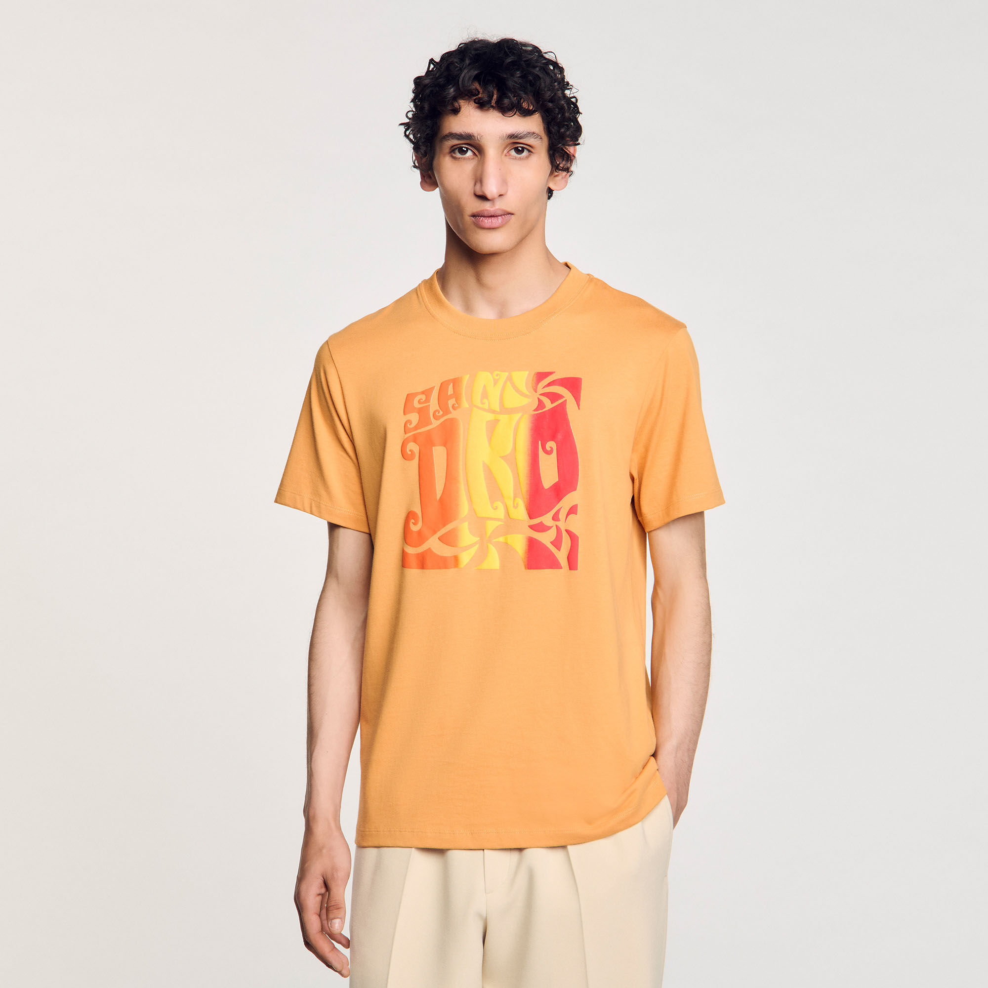 Baumwoll-T-Shirt mit Wellenmuster