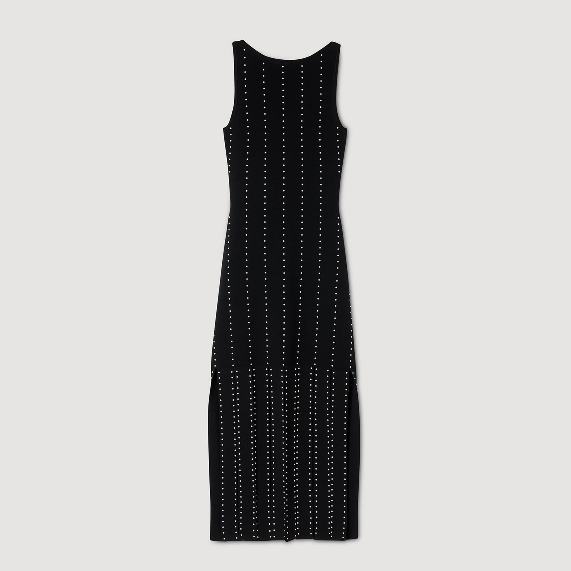 Langes Strickkleid mit Fransen