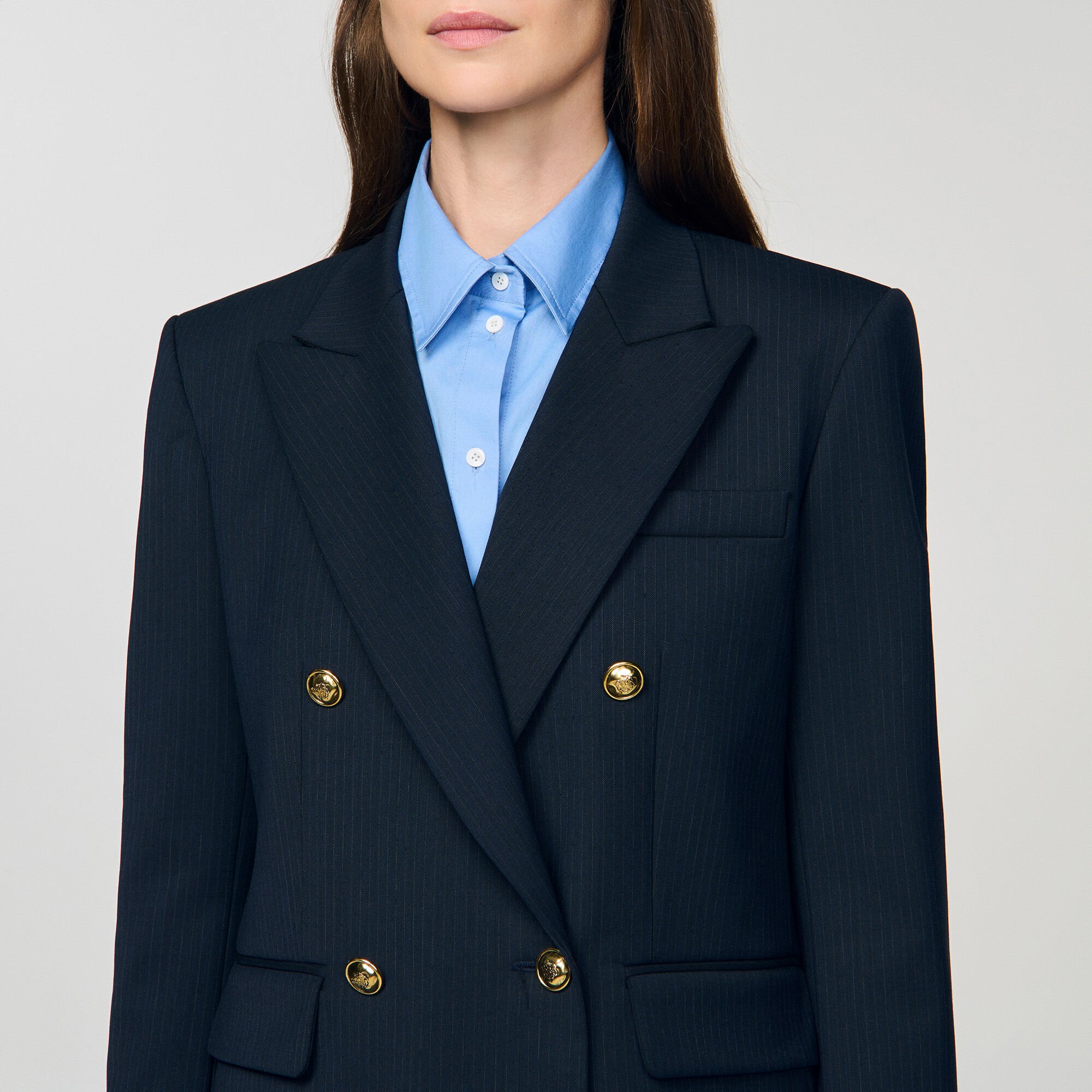 Blazer mit feinen Streifen