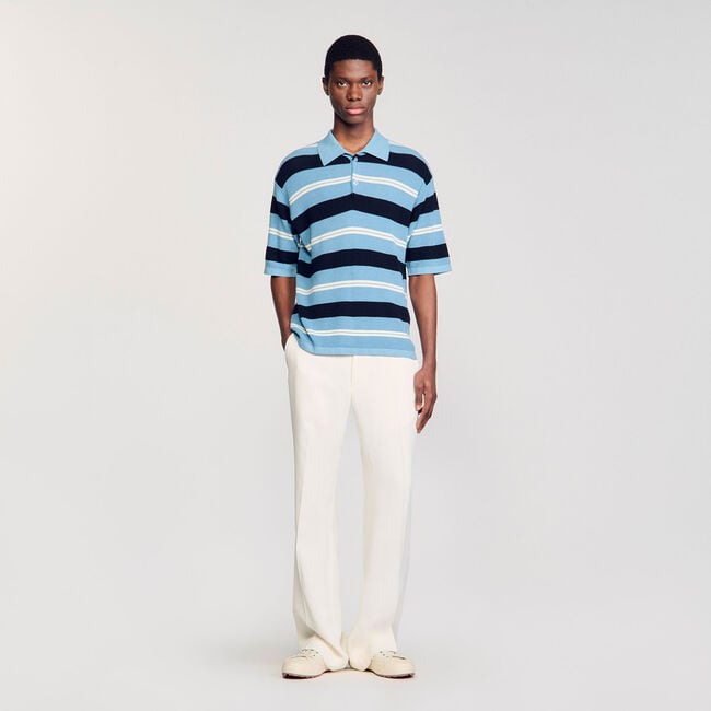Gestreiftes Poloshirt aus Strick