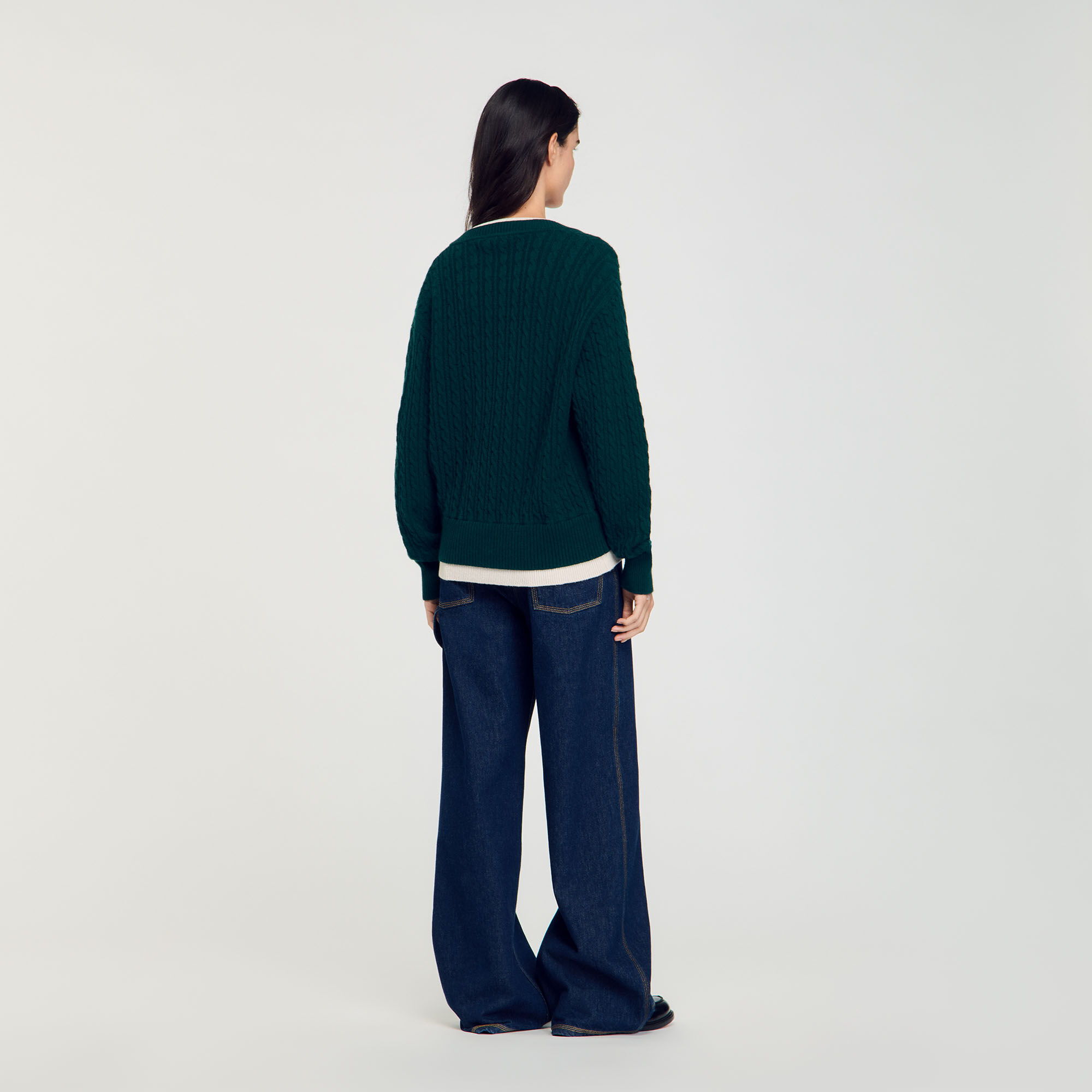 Trompe-l'Œil-Pullover aus Strick