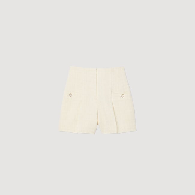 Shorts mit hohem Bund aus Tweed