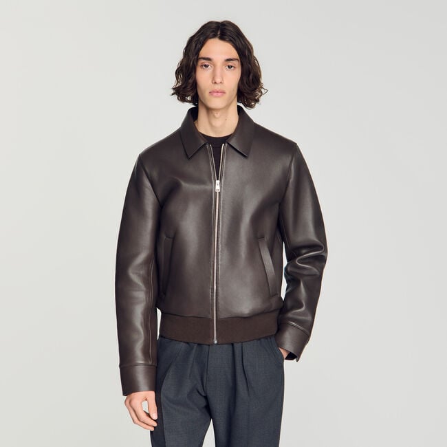 Lammlederjacke mit Rei&szlig;verschluss - Herren | Sandro