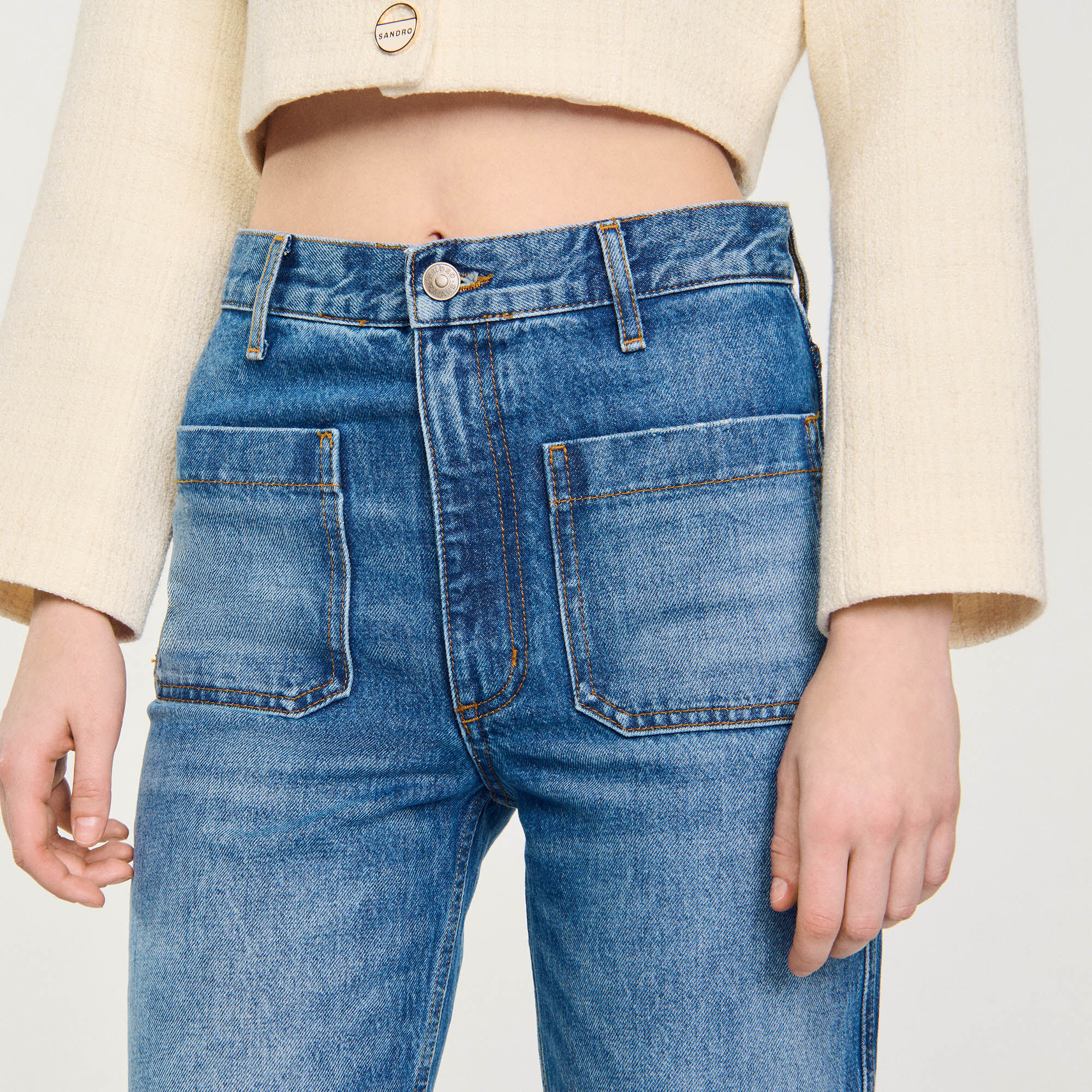 Verwaschene Flared Jeans