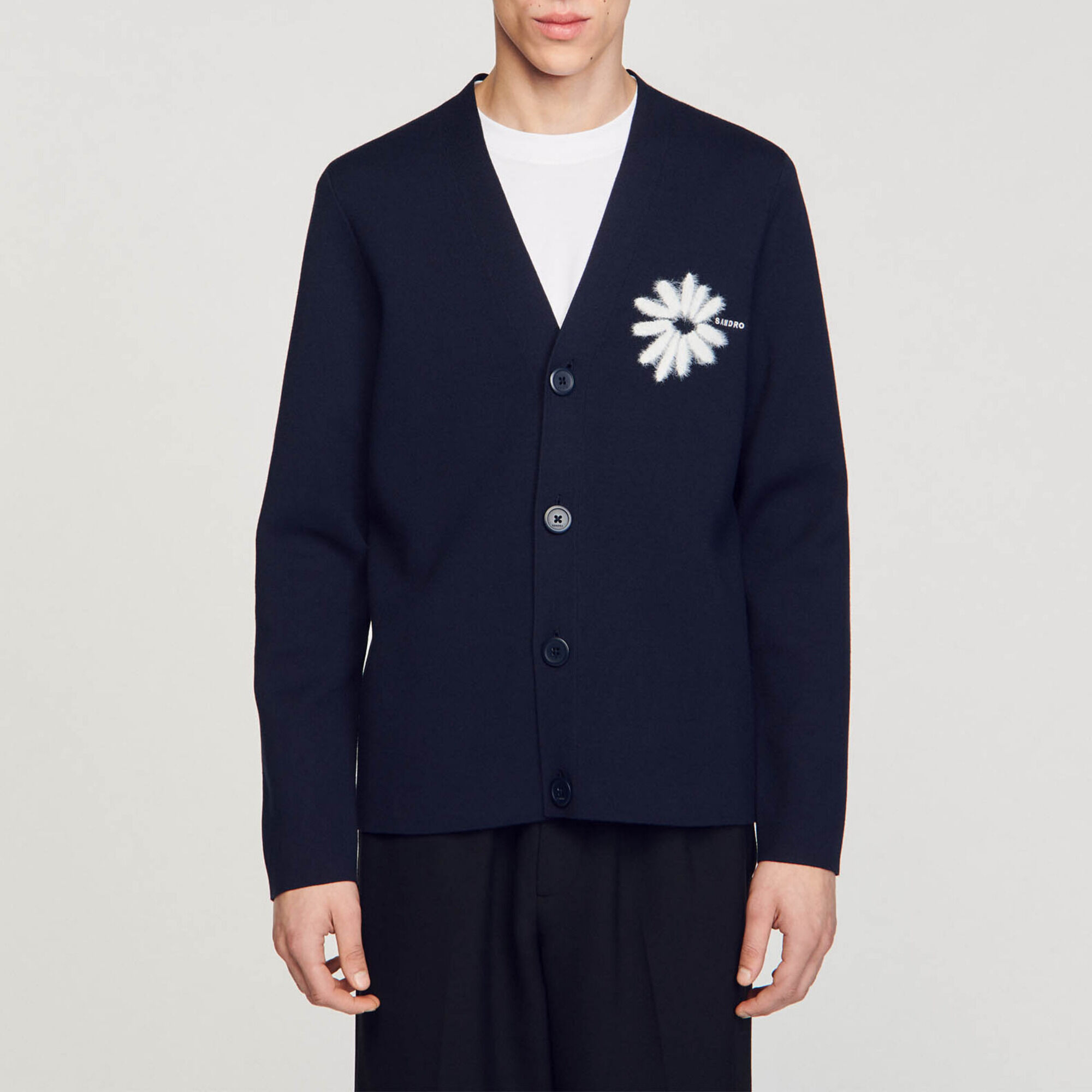 Strickcardigan mit Jacquard-Blumenmotiv