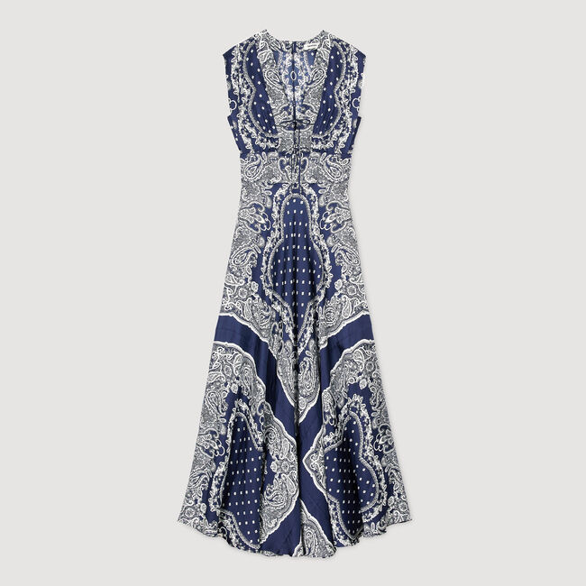 Langes Kleid mit Bandana-Print