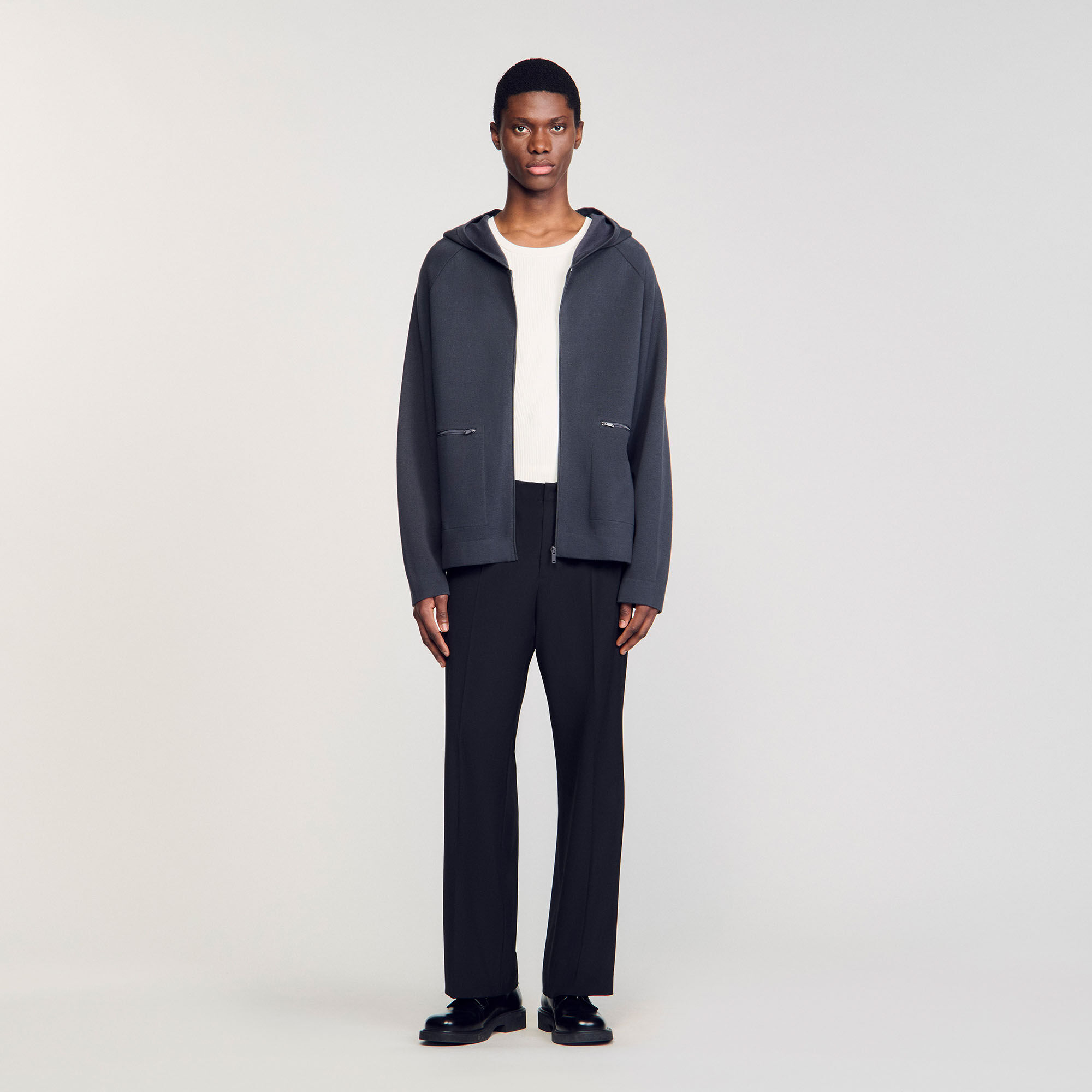Cardigan mit Kapuze in Milano-Wolle