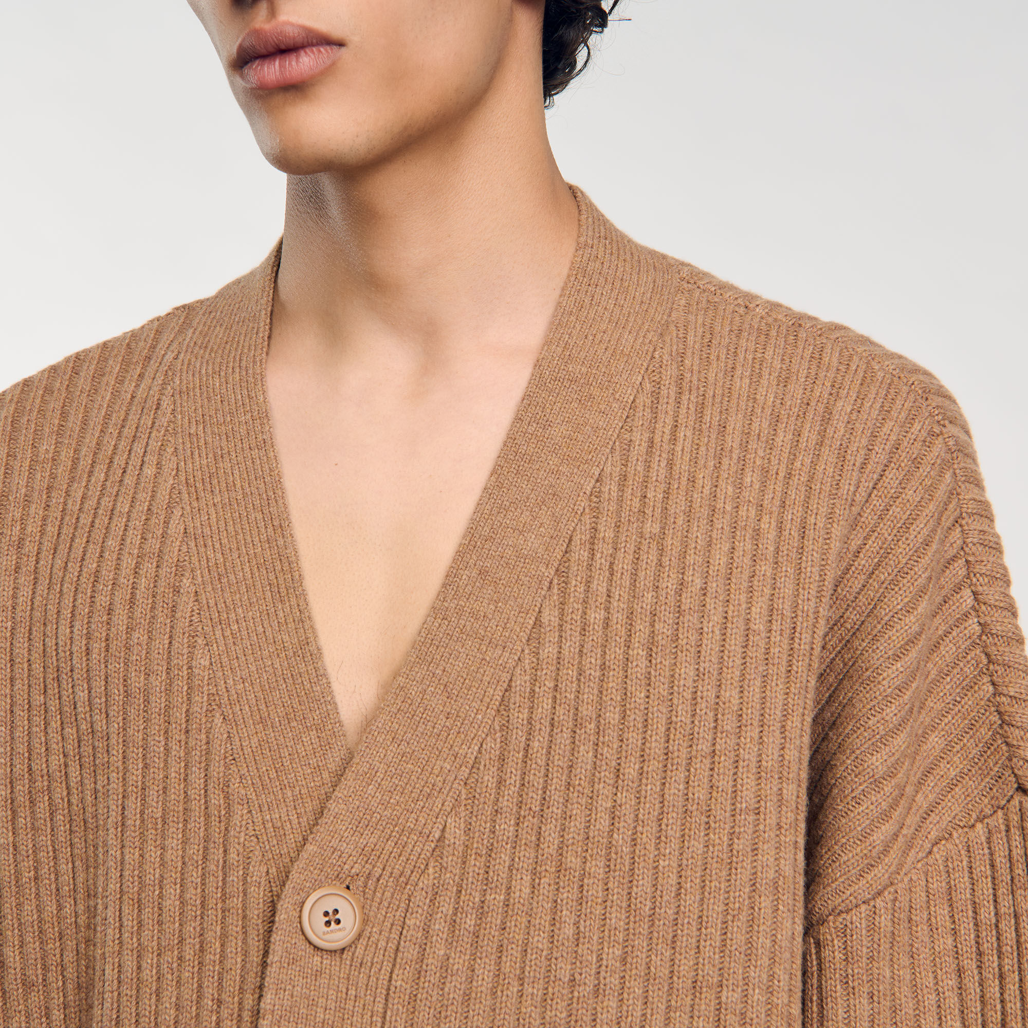 Oversize-Cardigan mit Rippenmuster