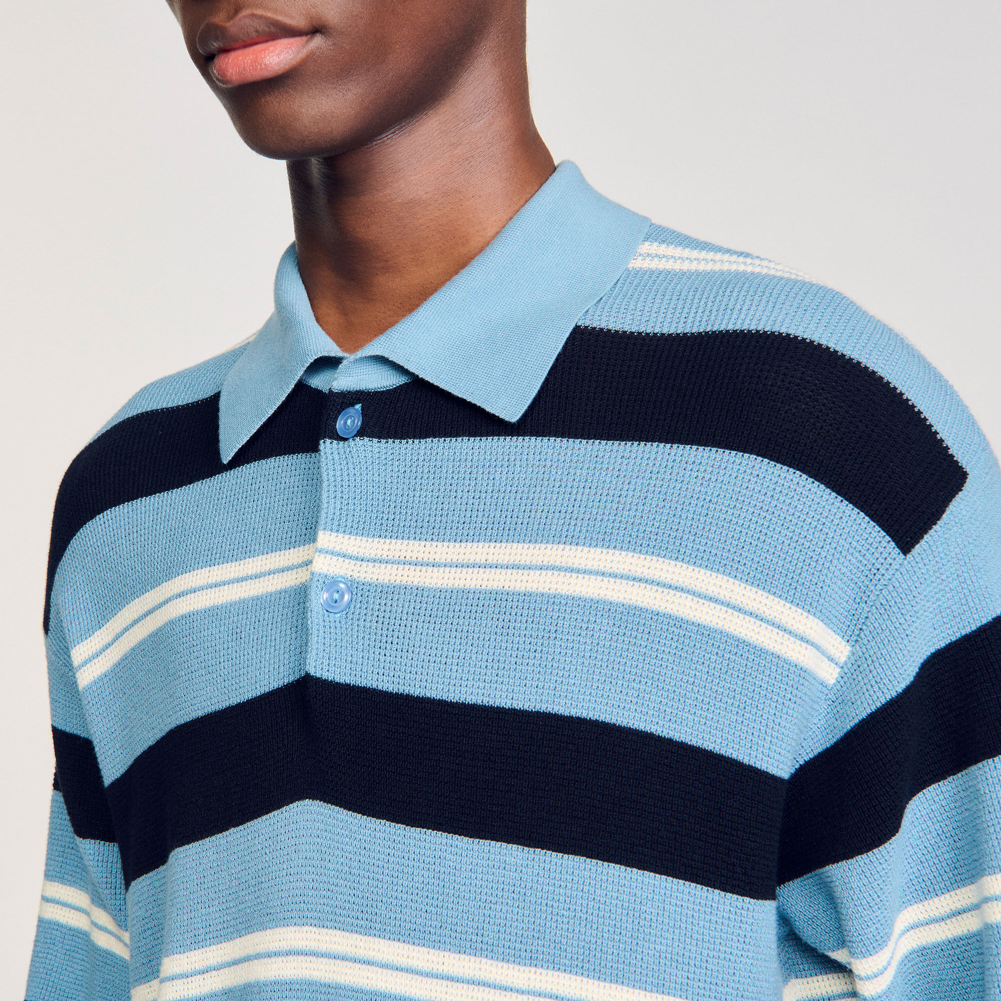Gestreiftes Poloshirt aus Strick