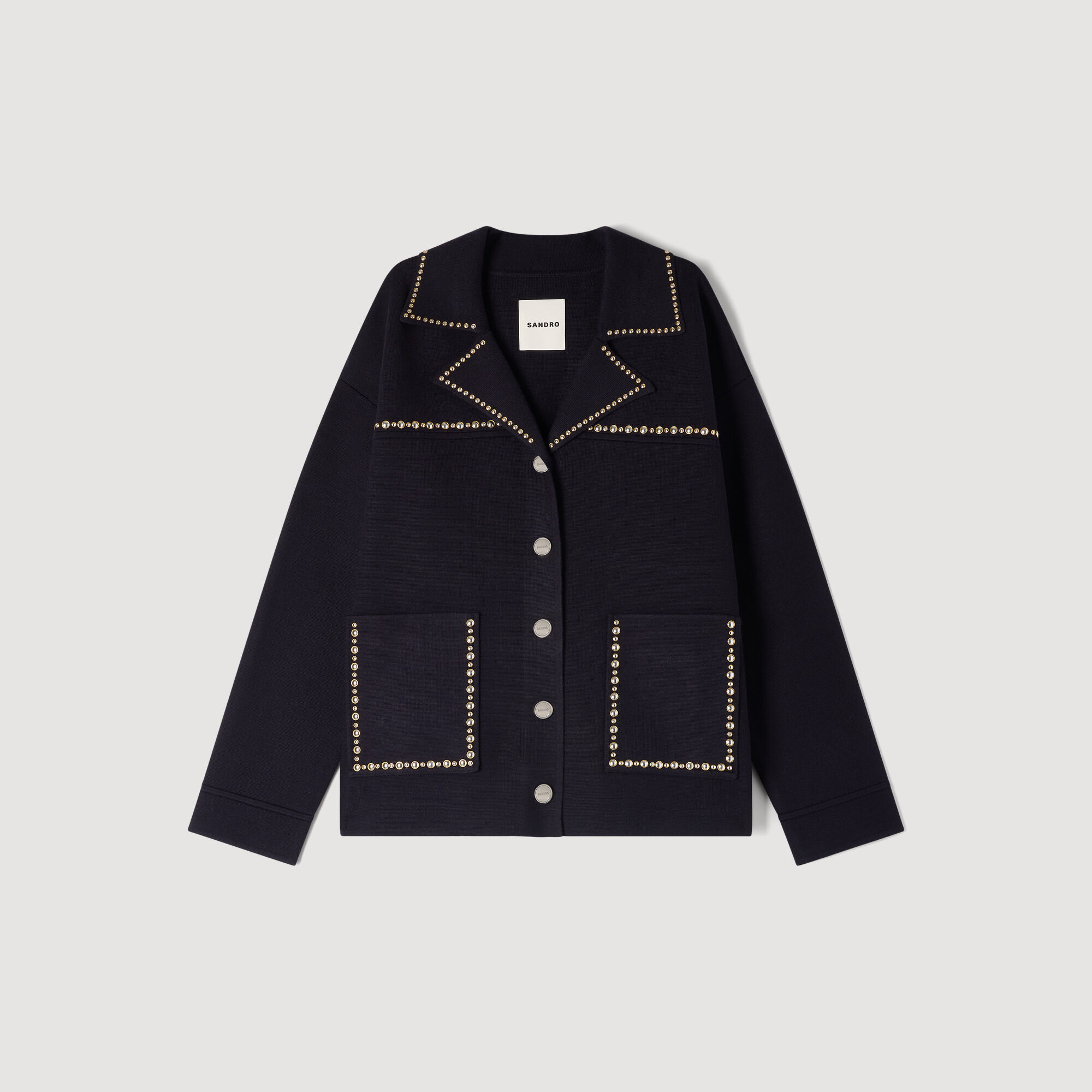 Cardigan mit Studs und Revers