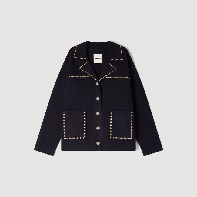 Cardigan mit Studs und Revers