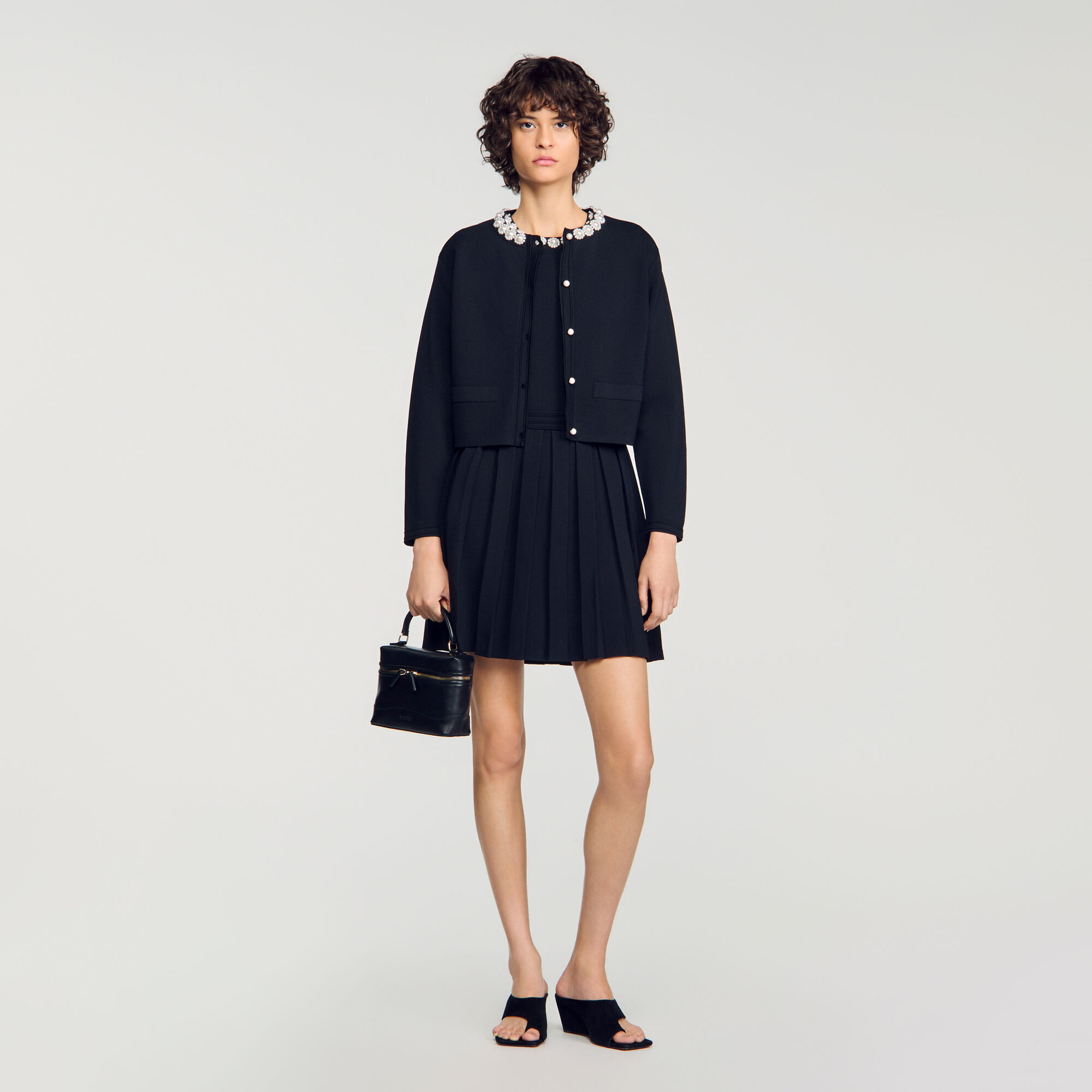 Cardigan mit Perlenbl&uuml;tenkragen - Damen | Sandro