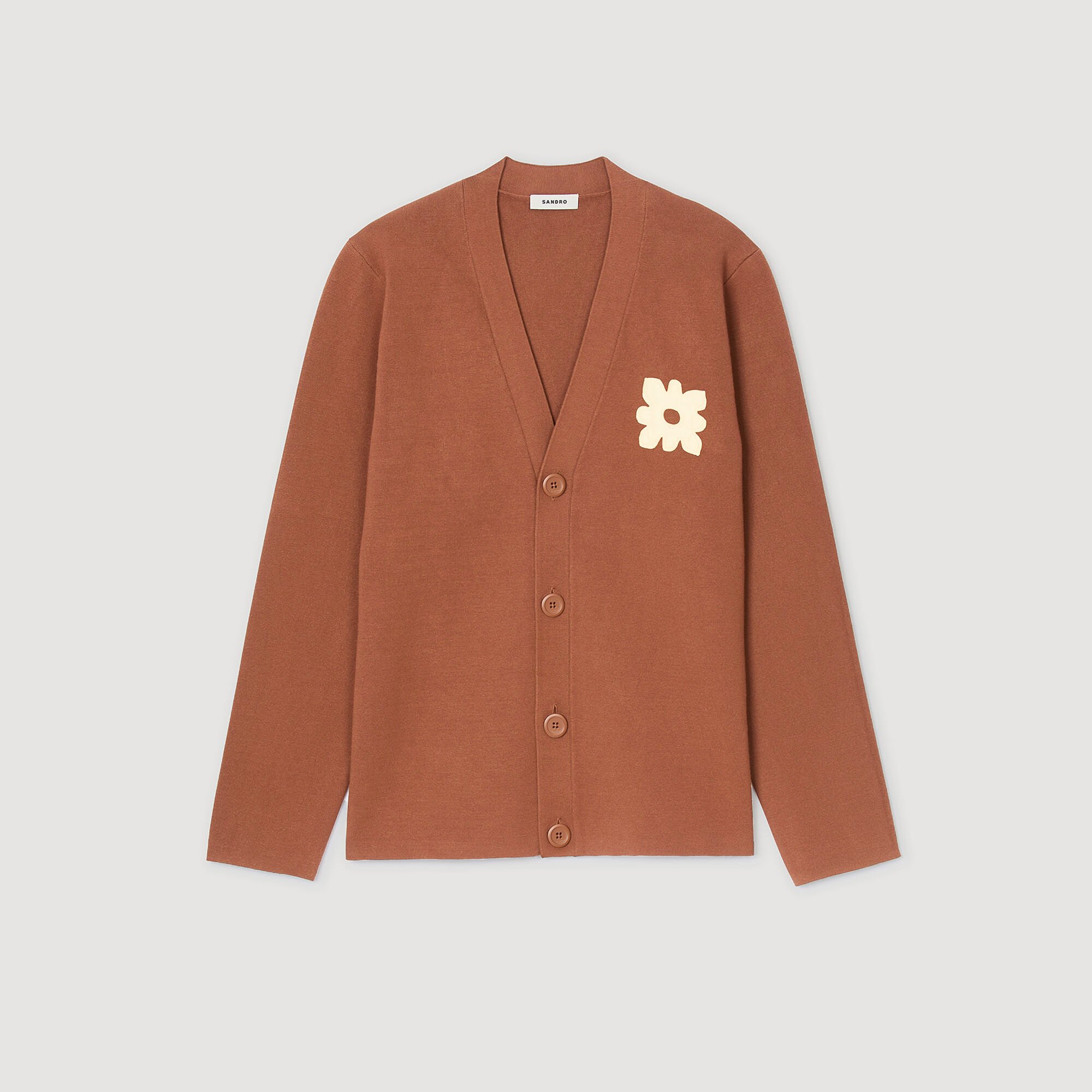 Cardigan mit Blumendetail