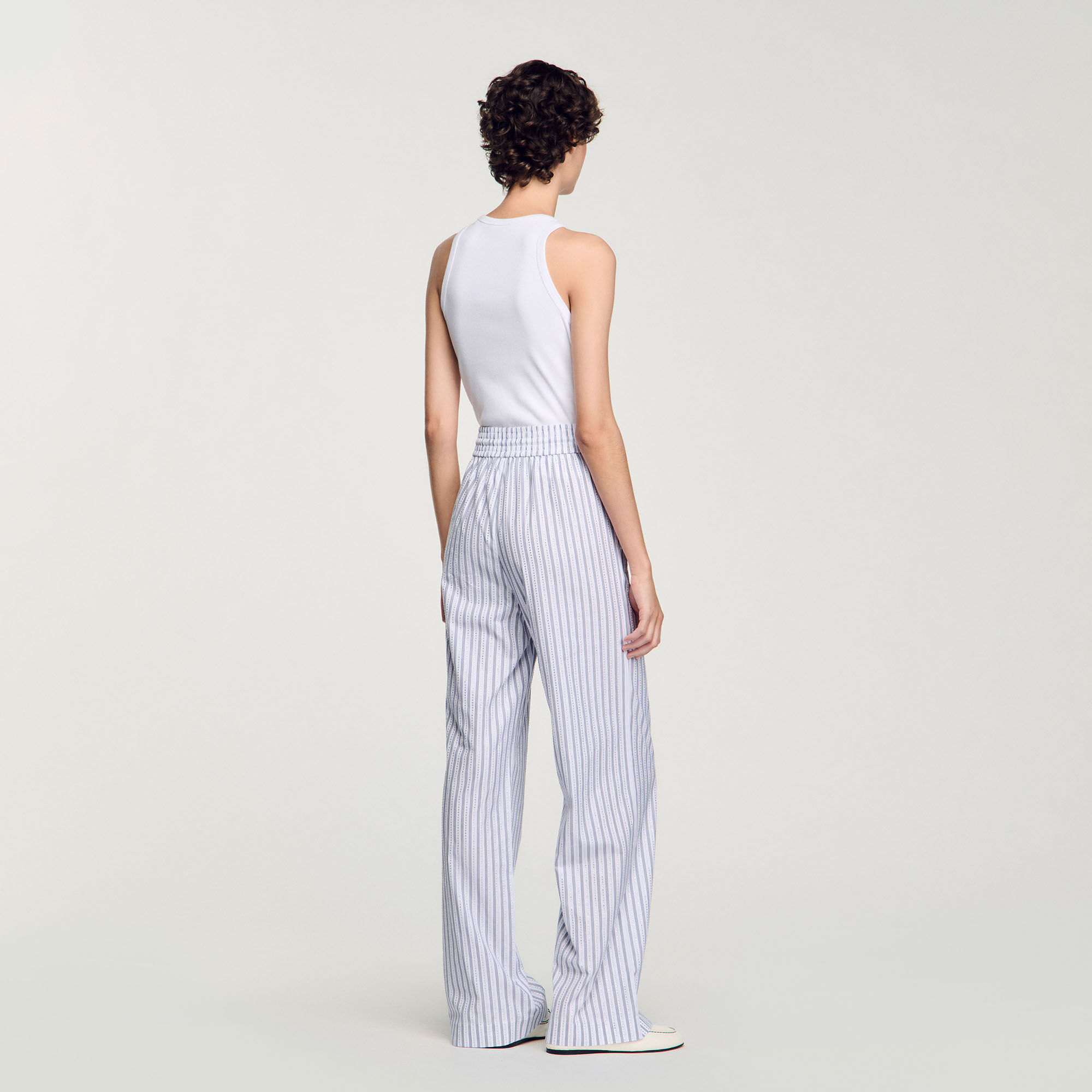 Gestreifte Hose mit Strass