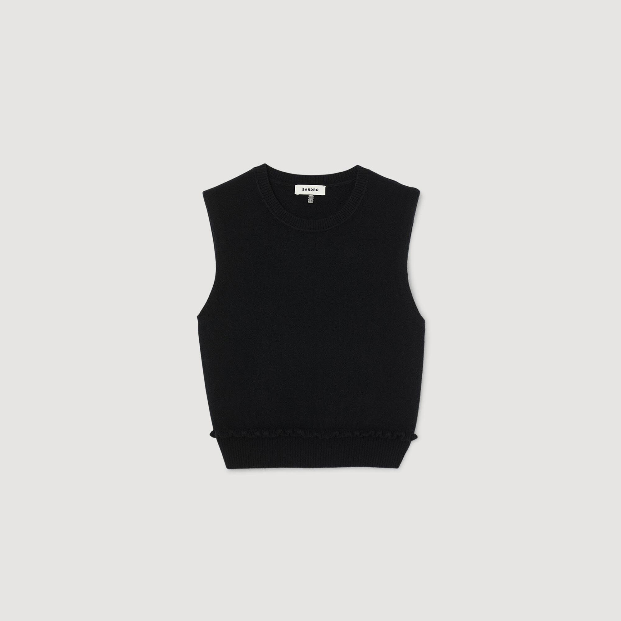Kurzer Pullover mit Volant