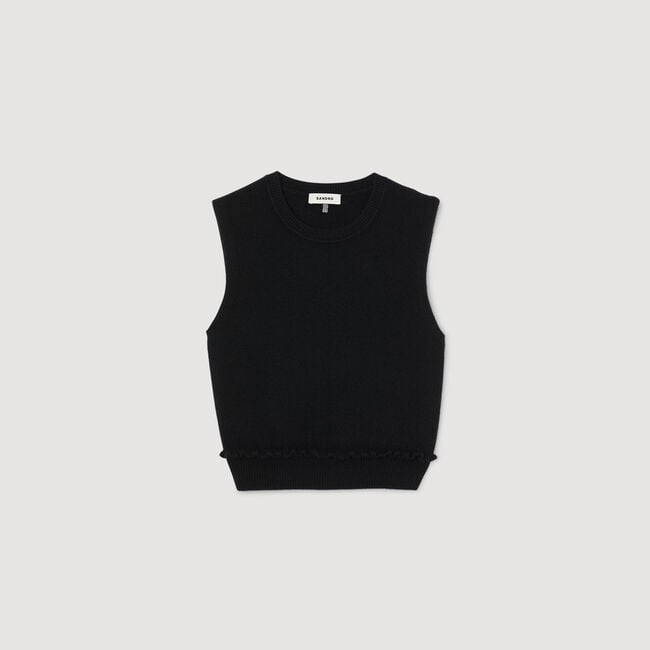 Kurzer Pullover mit Volant